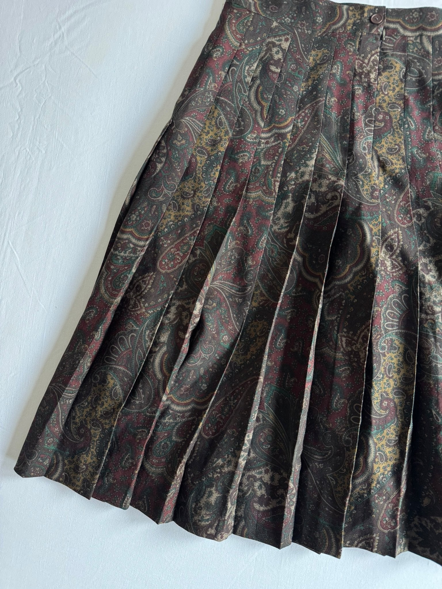 🧍‍♀️ Fustă Vintage Plisată / Paisley Print (Mărime IT 40 - S) - anbracaminte
