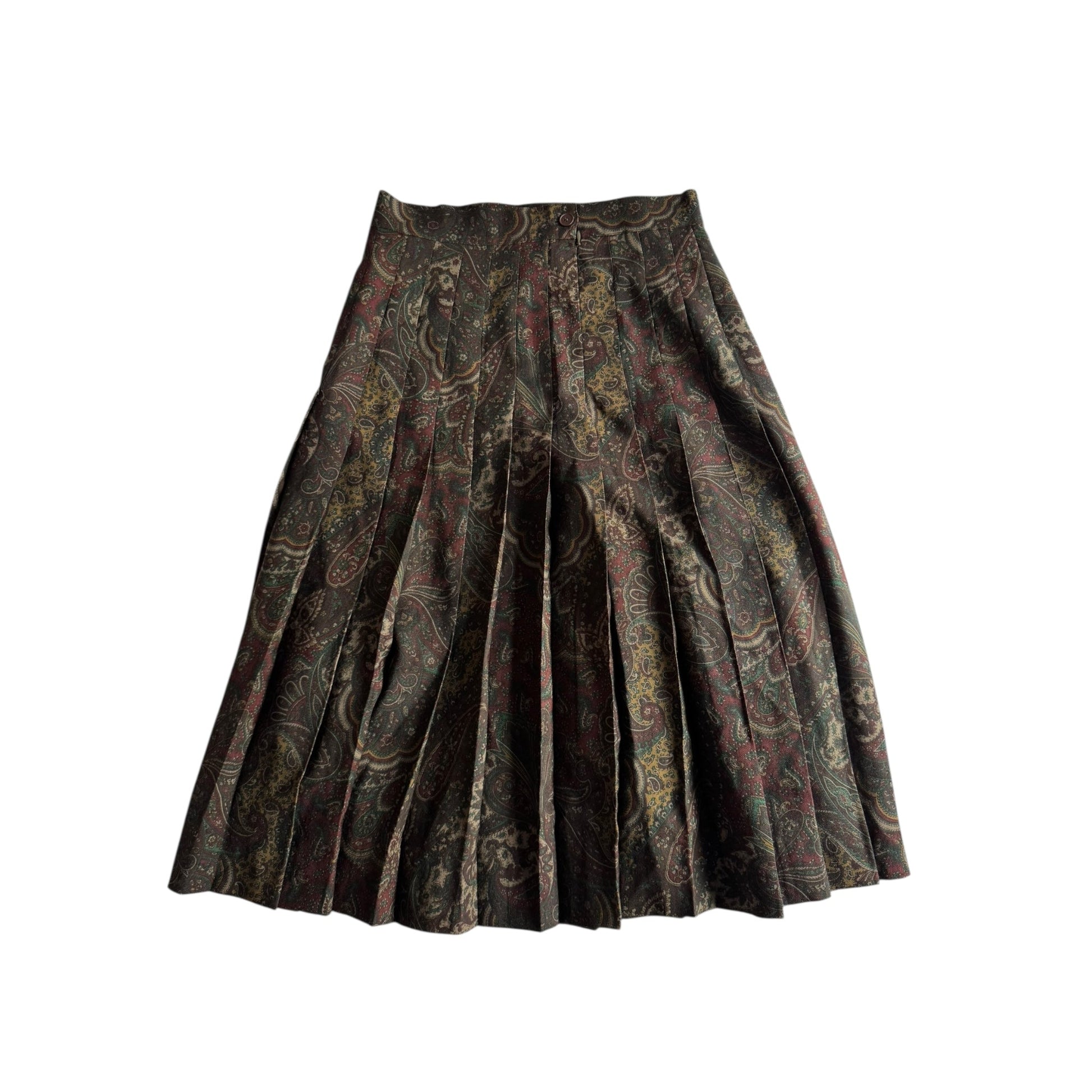 🧍‍♀️ Fustă Vintage Plisată / Paisley Print (Mărime IT 40 - S) - anbracaminte