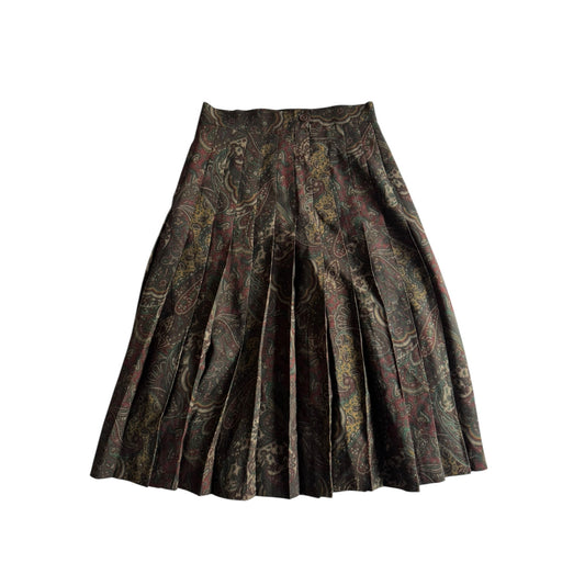🧍‍♀️ Fustă Vintage Plisată / Paisley Print (Mărime IT 40 - S) - anbracaminte