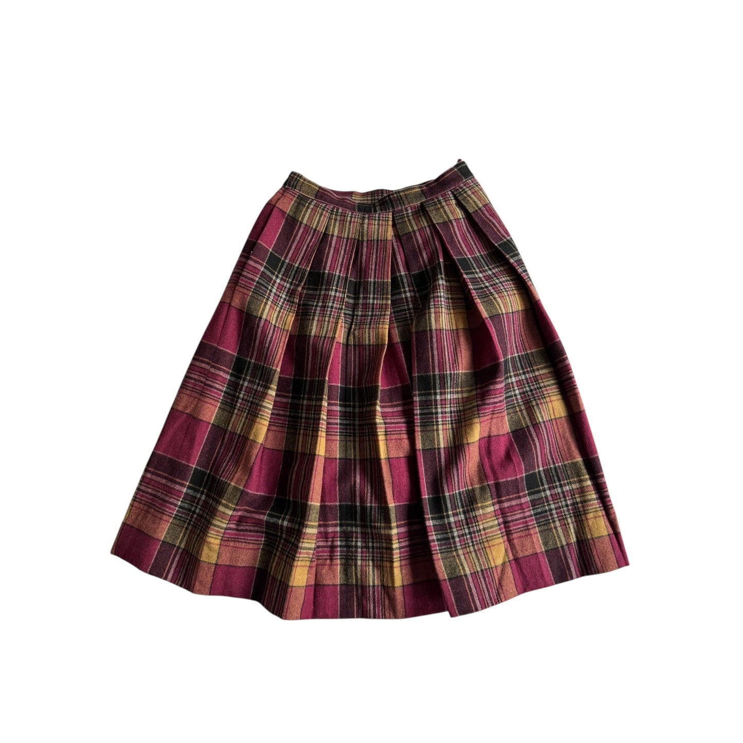 🧵 Fustă Vintage Plisată / Tartan / Lână (Mărime Aproximativă S - M) - anbracaminte