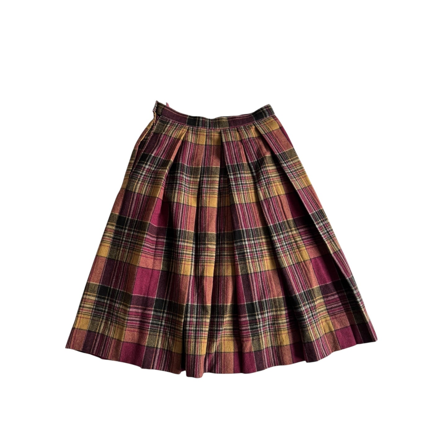 🧵 Fustă Vintage Plisată / Tartan / Lână (Mărime Aproximativă S - M) - anbracaminte