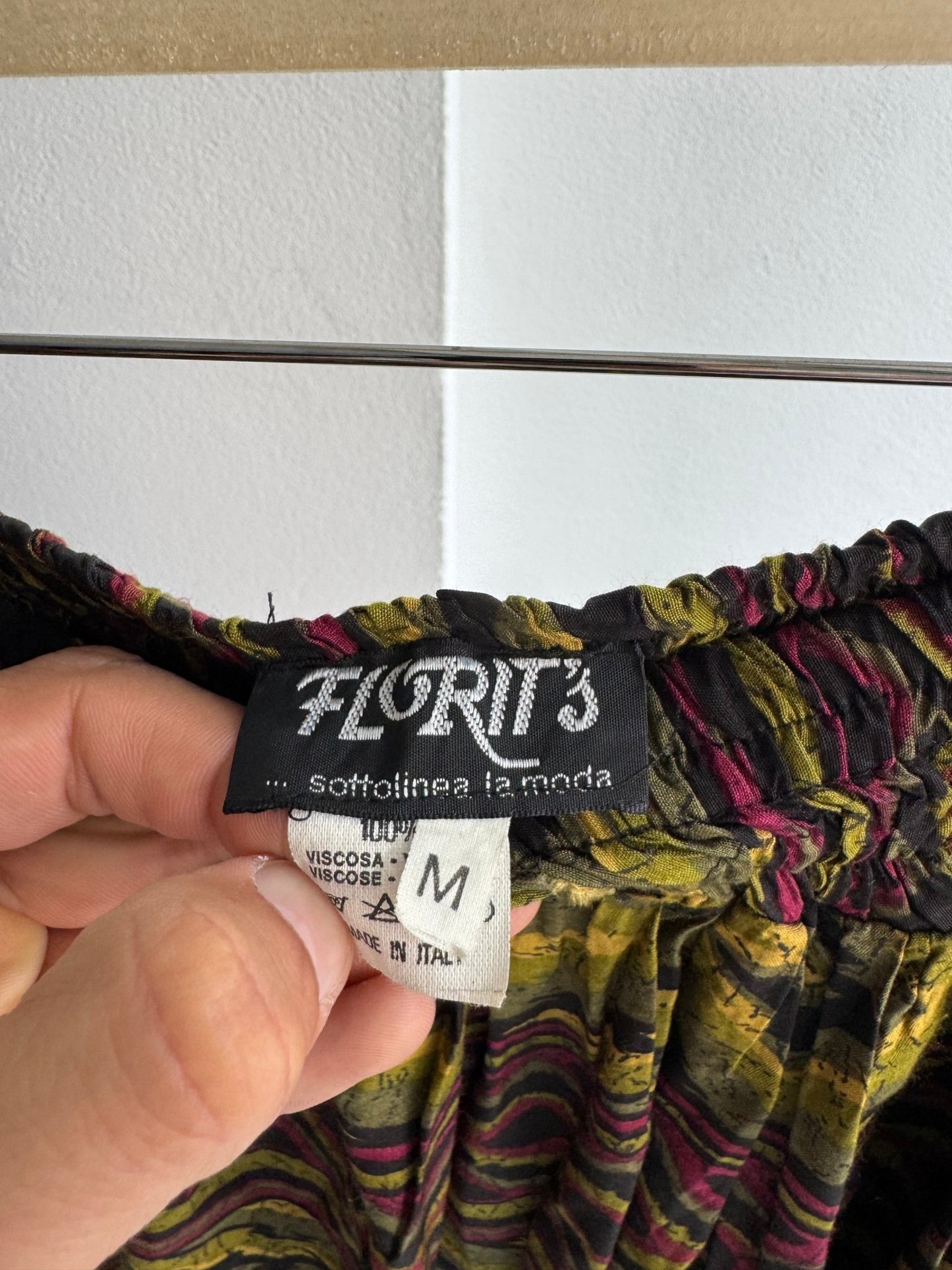🗿 Fustă Vintage Printed – 100% Vâscoză – M – Made in Italy - anbracaminte