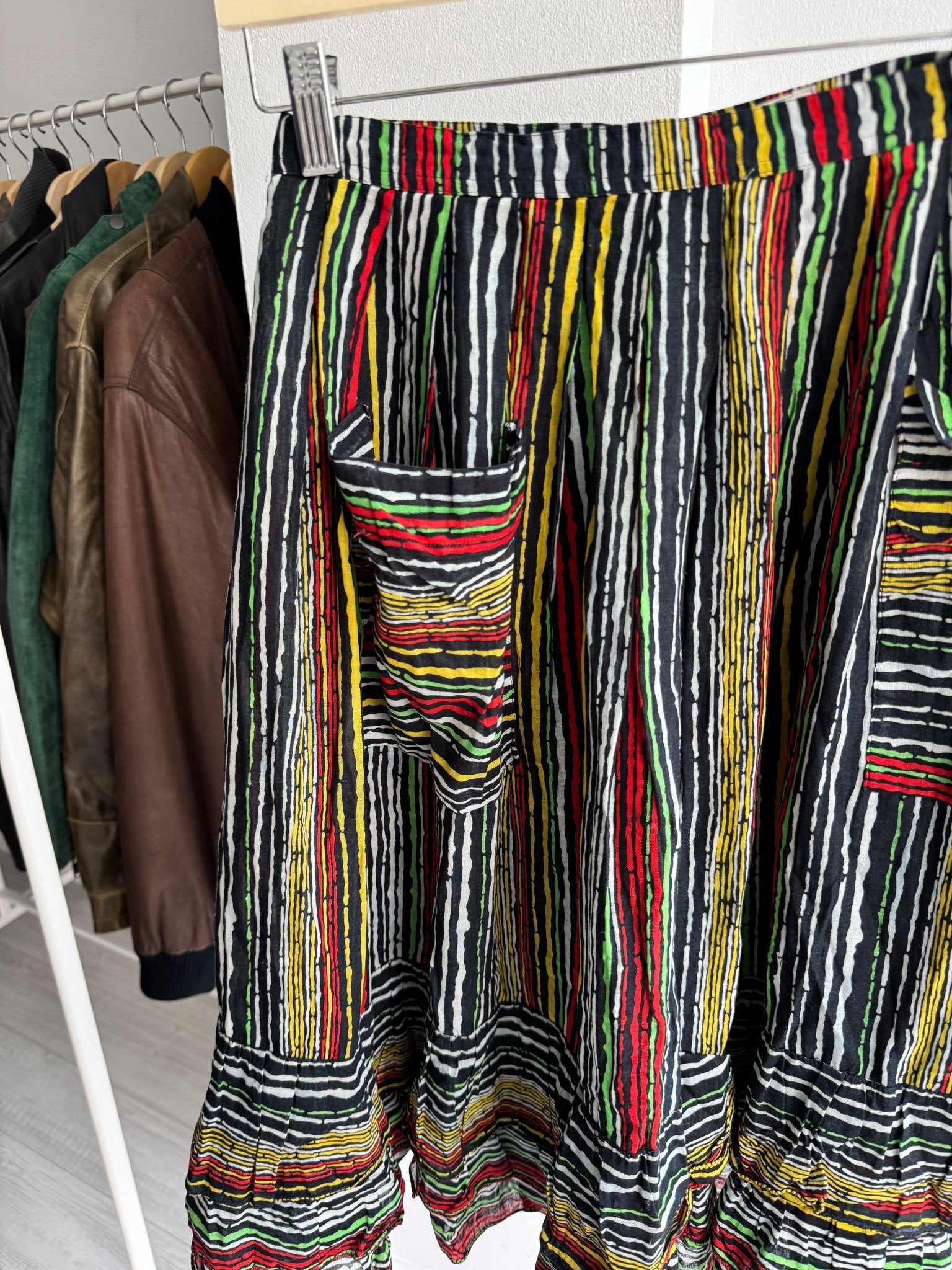 ☀️ Fustă Vintage Printed cu 2 Buzunare Frontale – IT 40 (XS/S) – Made in Italy - anbracaminte