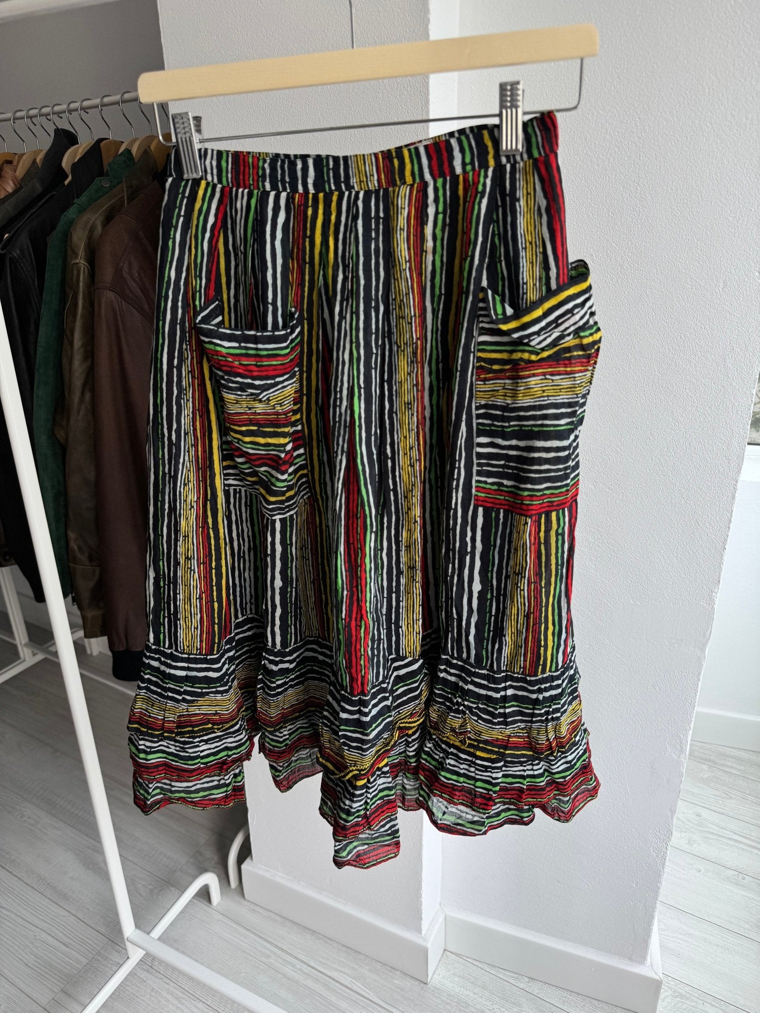 ☀️ Fustă Vintage Printed cu 2 Buzunare Frontale – IT 40 (XS/S) – Made in Italy - anbracaminte