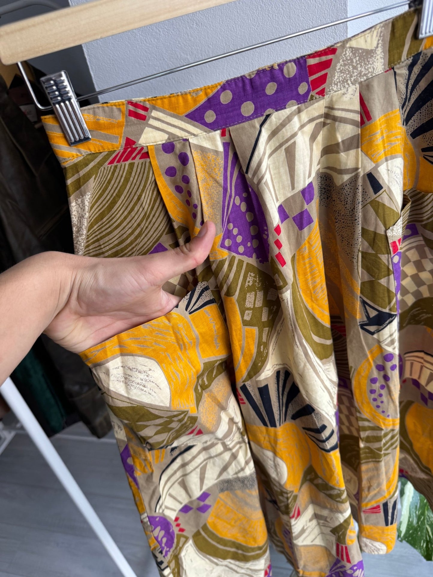 🎨 Fustă Vintage Printed cu Buzunare – EU 38 (M Damă) - anbracaminte