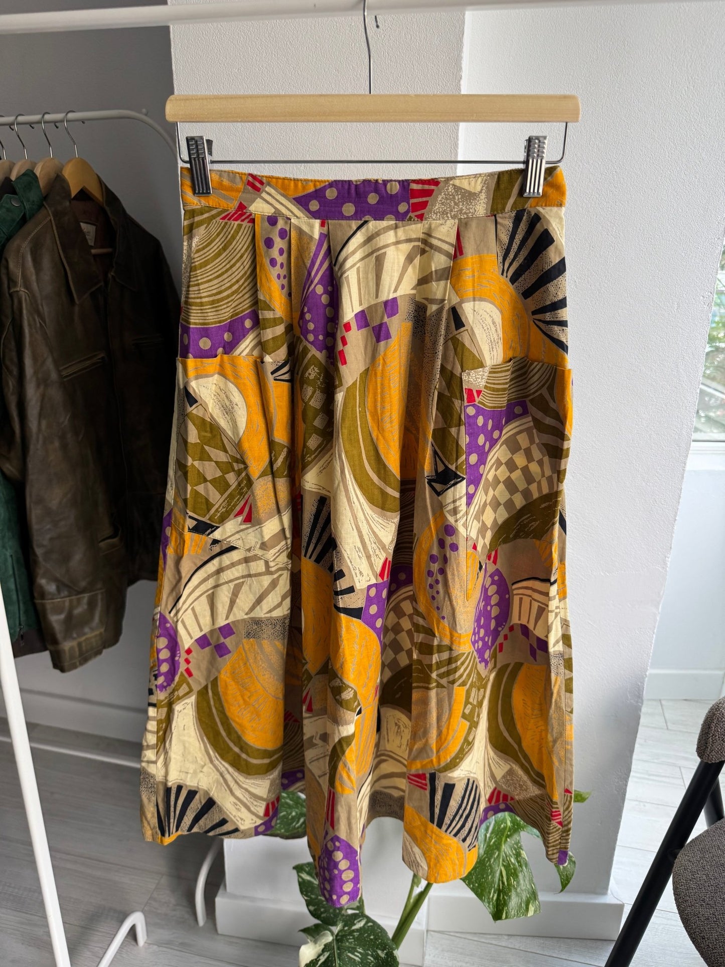 🎨 Fustă Vintage Printed cu Buzunare – EU 38 (M Damă) - anbracaminte