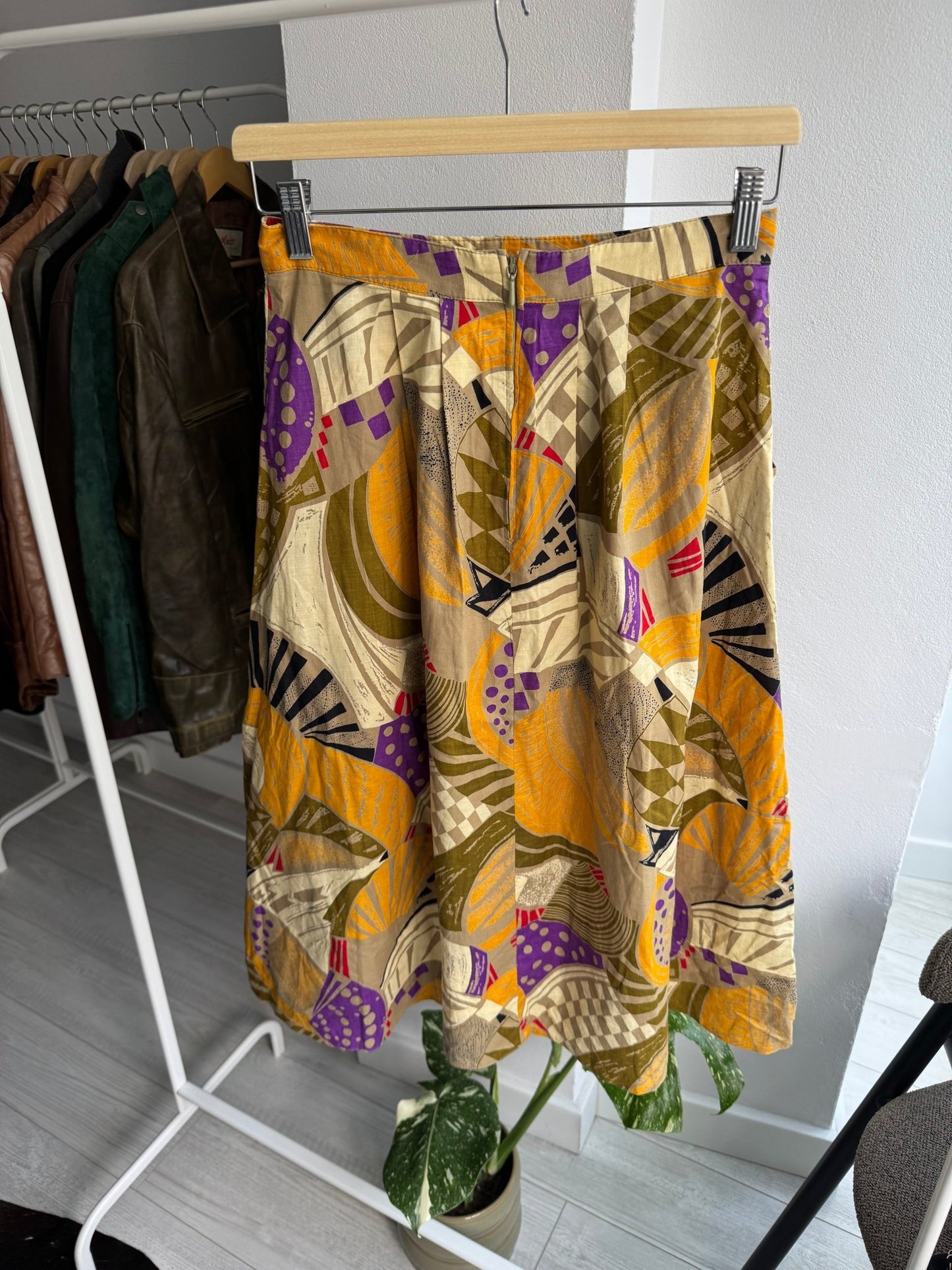 🎨 Fustă Vintage Printed cu Buzunare – EU 38 (M Damă) - anbracaminte