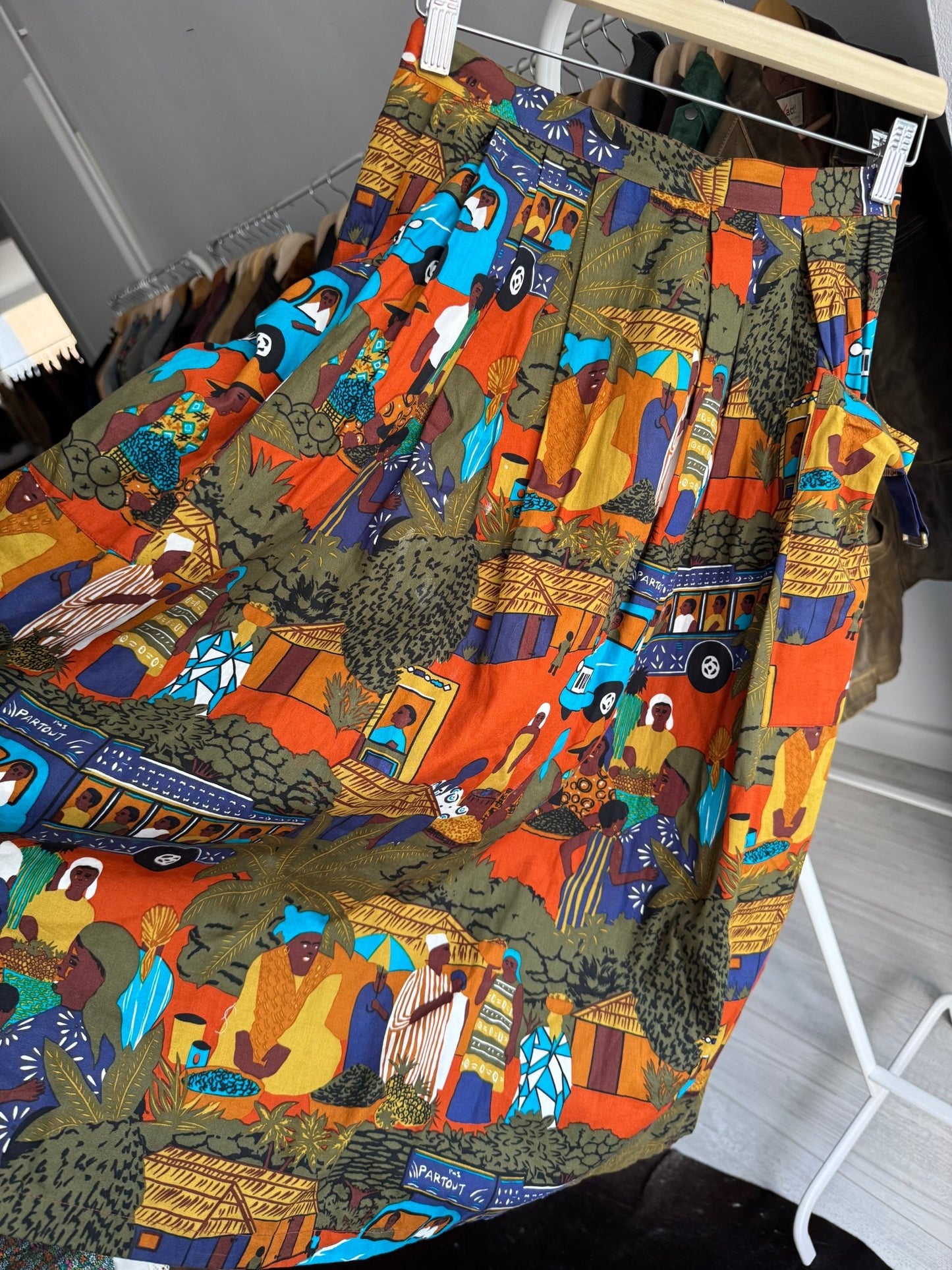 💃 Fustă Vintage Printed cu Buzunare – IT 42 (S Damă) – Made in Italy - anbracaminte