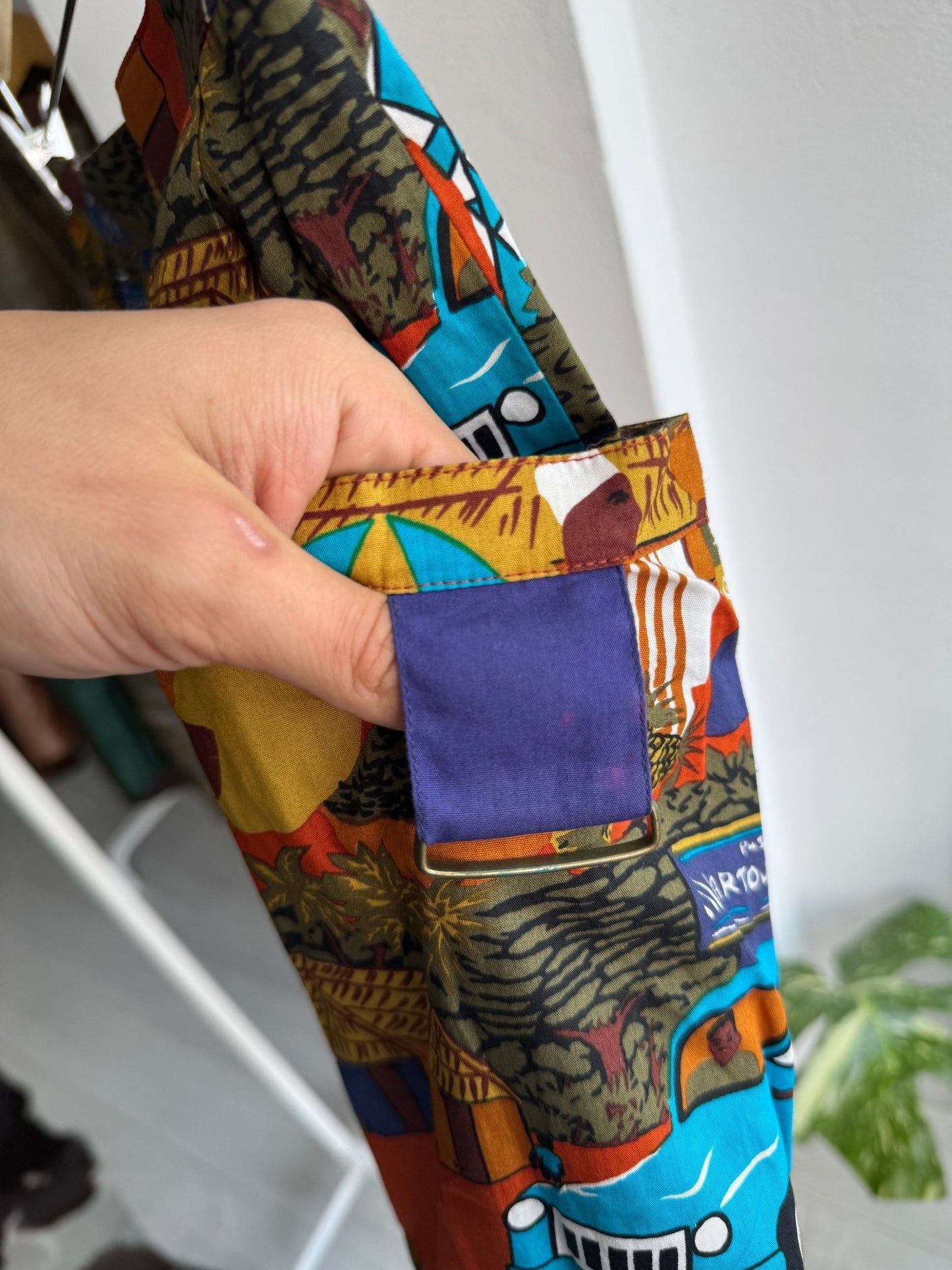 💃 Fustă Vintage Printed cu Buzunare – IT 42 (S Damă) – Made in Italy - anbracaminte