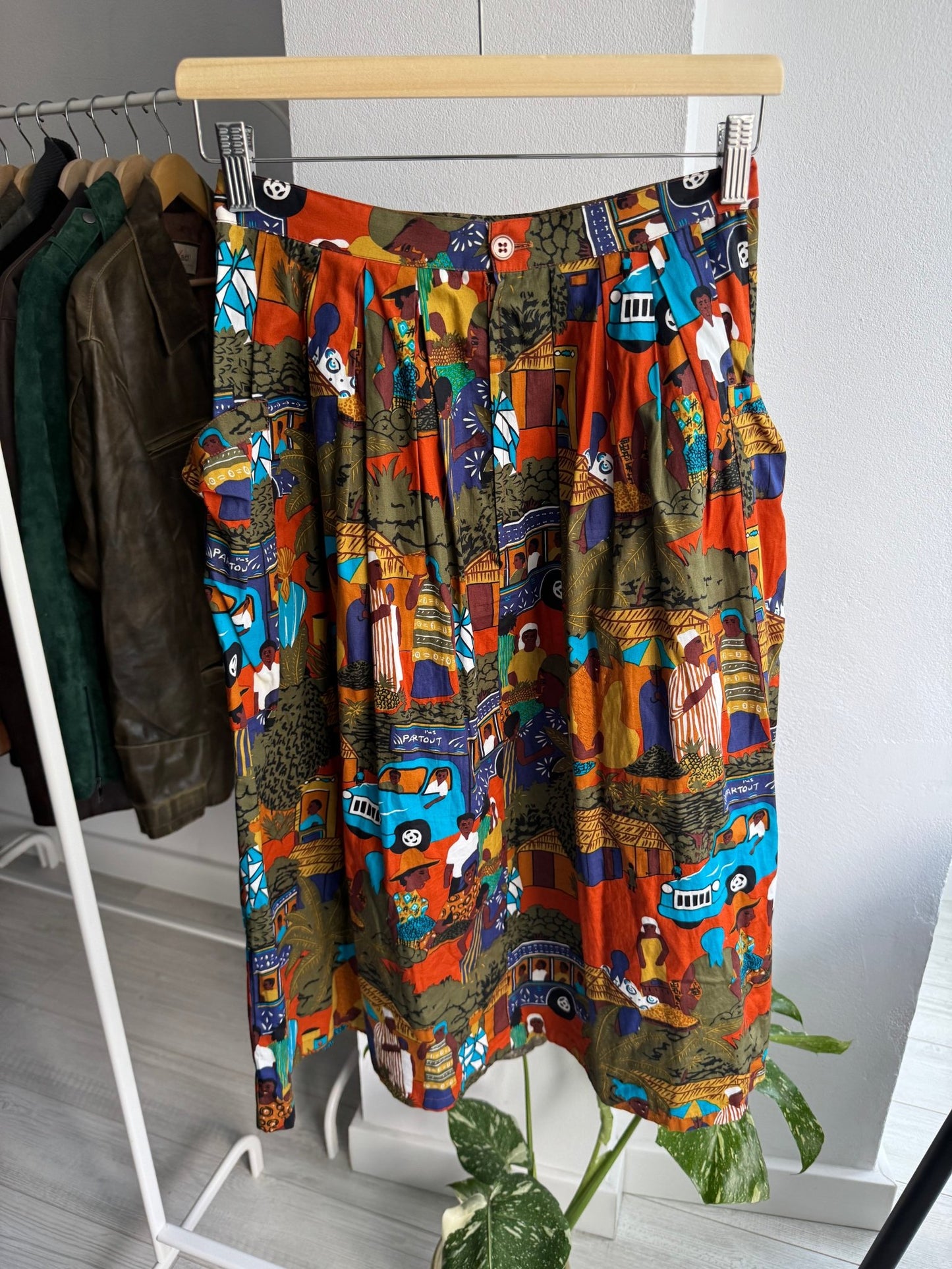 💃 Fustă Vintage Printed cu Buzunare – IT 42 (S Damă) – Made in Italy - anbracaminte