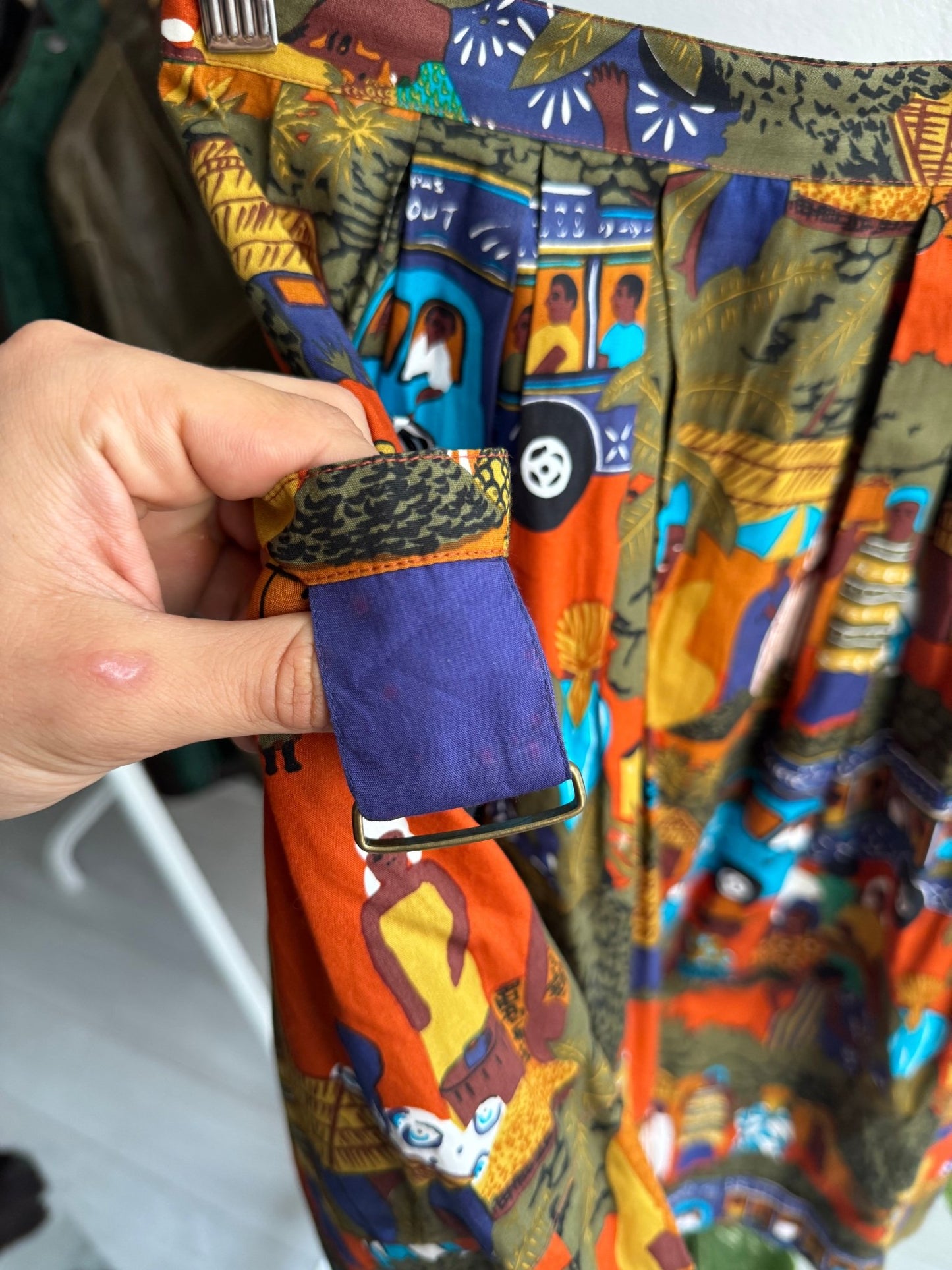 💃 Fustă Vintage Printed cu Buzunare – IT 42 (S Damă) – Made in Italy - anbracaminte