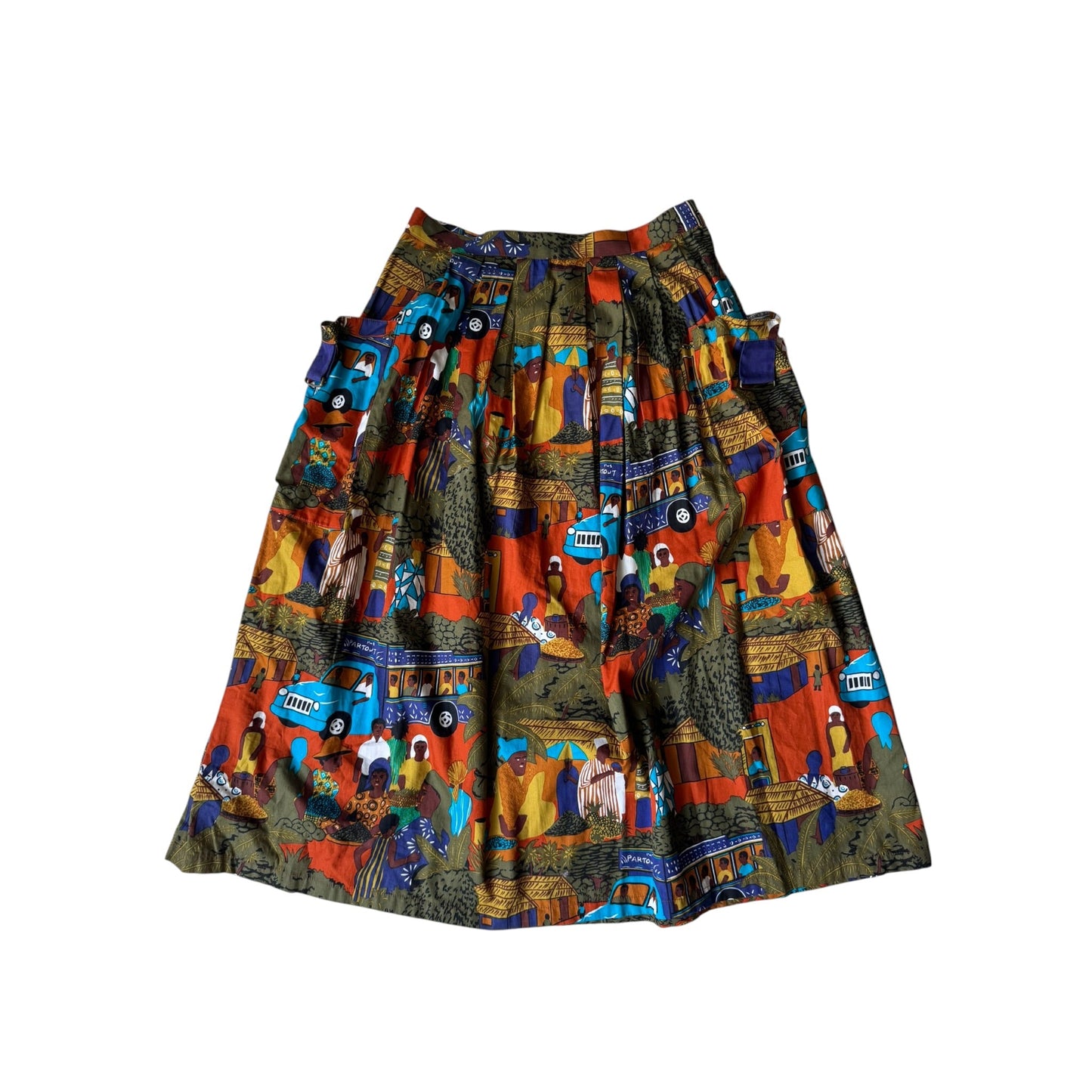 💃 Fustă Vintage Printed cu Buzunare – IT 42 (S Damă) – Made in Italy - anbracaminte