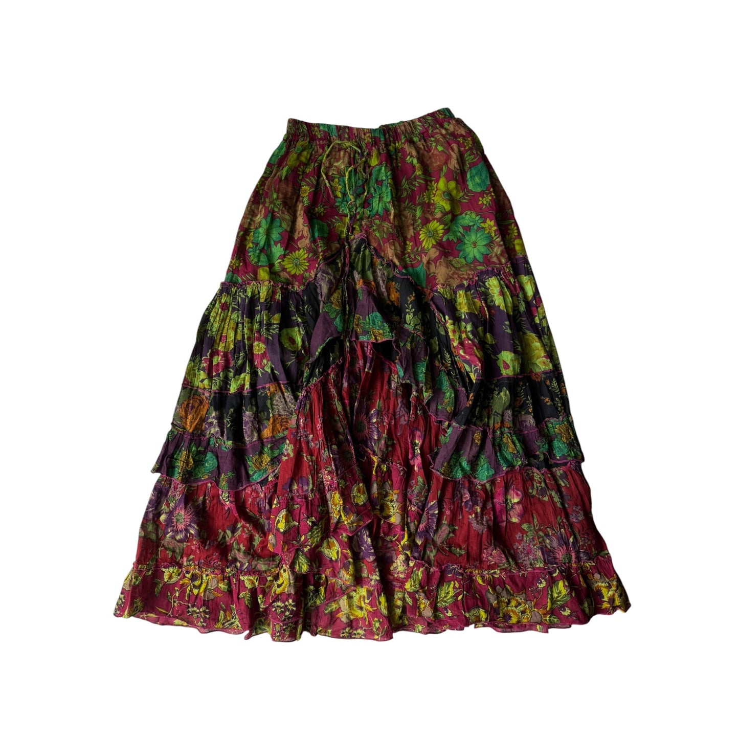 💃 Fustă Vintage Printed cu Volane – Talie Ajustabilă - anbracaminte