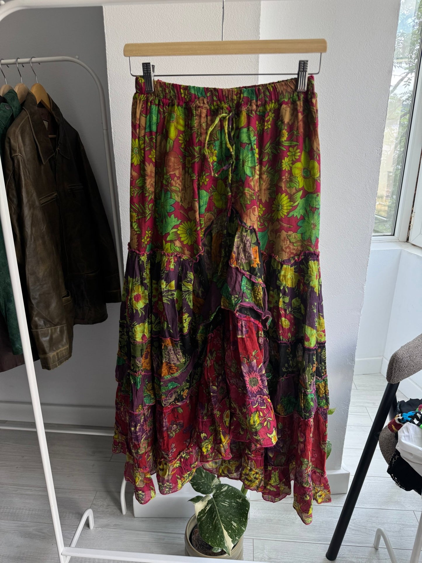 💃 Fustă Vintage Printed cu Volane – Talie Ajustabilă - anbracaminte