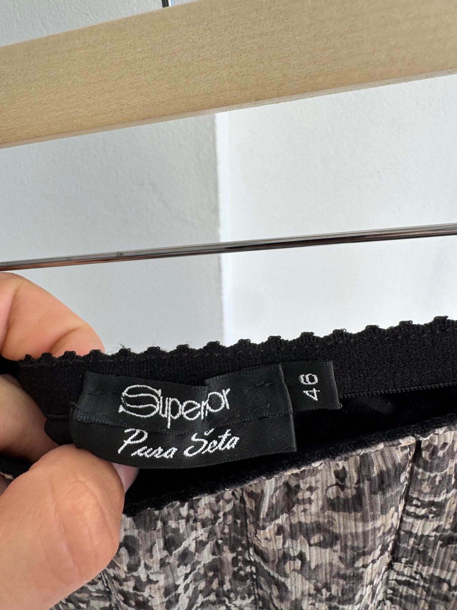 🖤 Fustă Vintage Printed din Mătase Naturală – IT 46 (L) – Made in Italy - anbracaminte