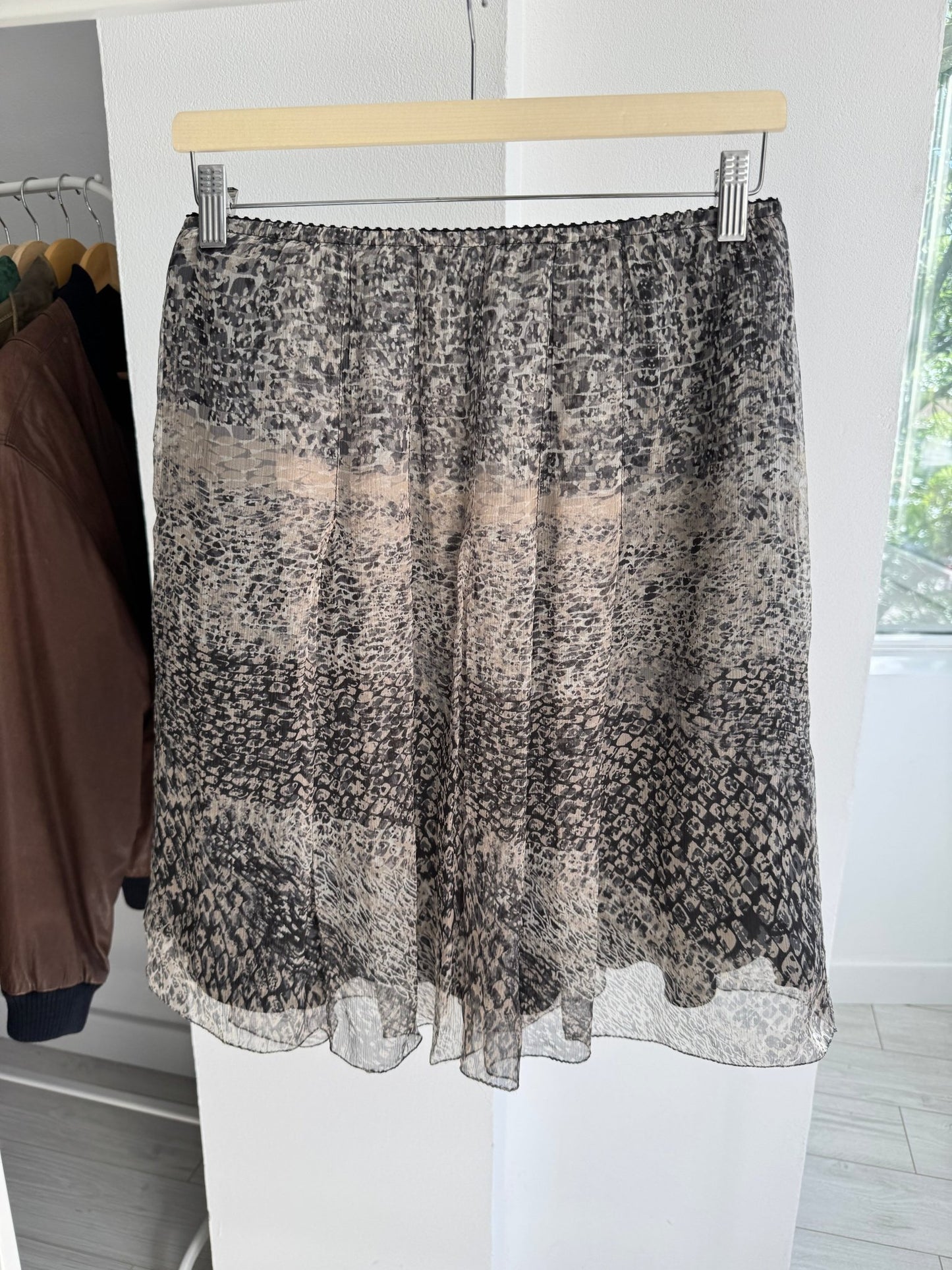 🖤 Fustă Vintage Printed din Mătase Naturală – IT 46 (L) – Made in Italy - anbracaminte