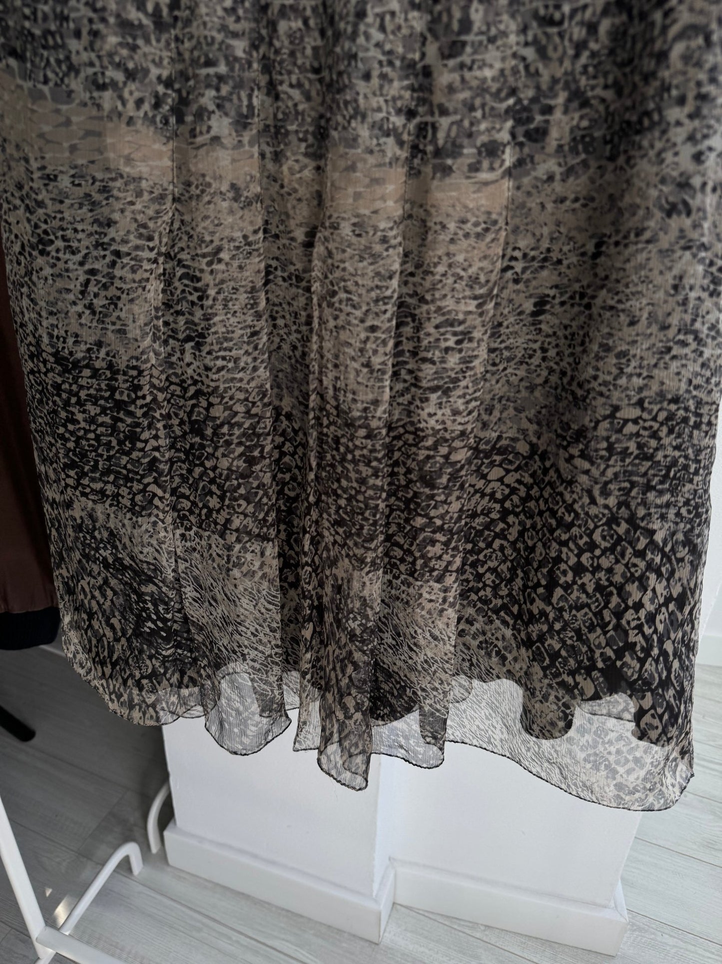🖤 Fustă Vintage Printed din Mătase Naturală – IT 46 (L) – Made in Italy - anbracaminte