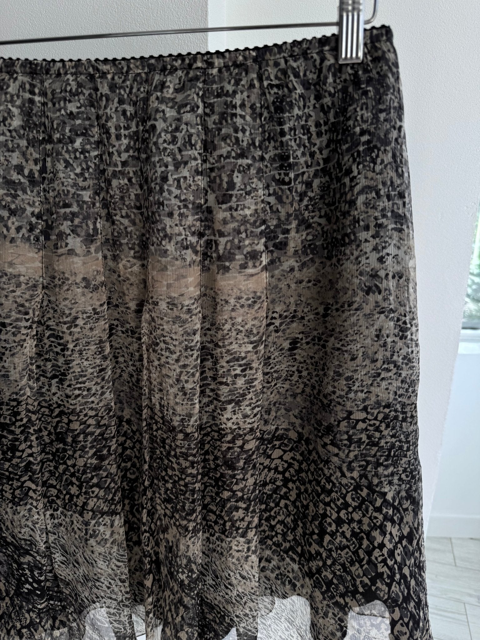🖤 Fustă Vintage Printed din Mătase Naturală – IT 46 (L) – Made in Italy - anbracaminte