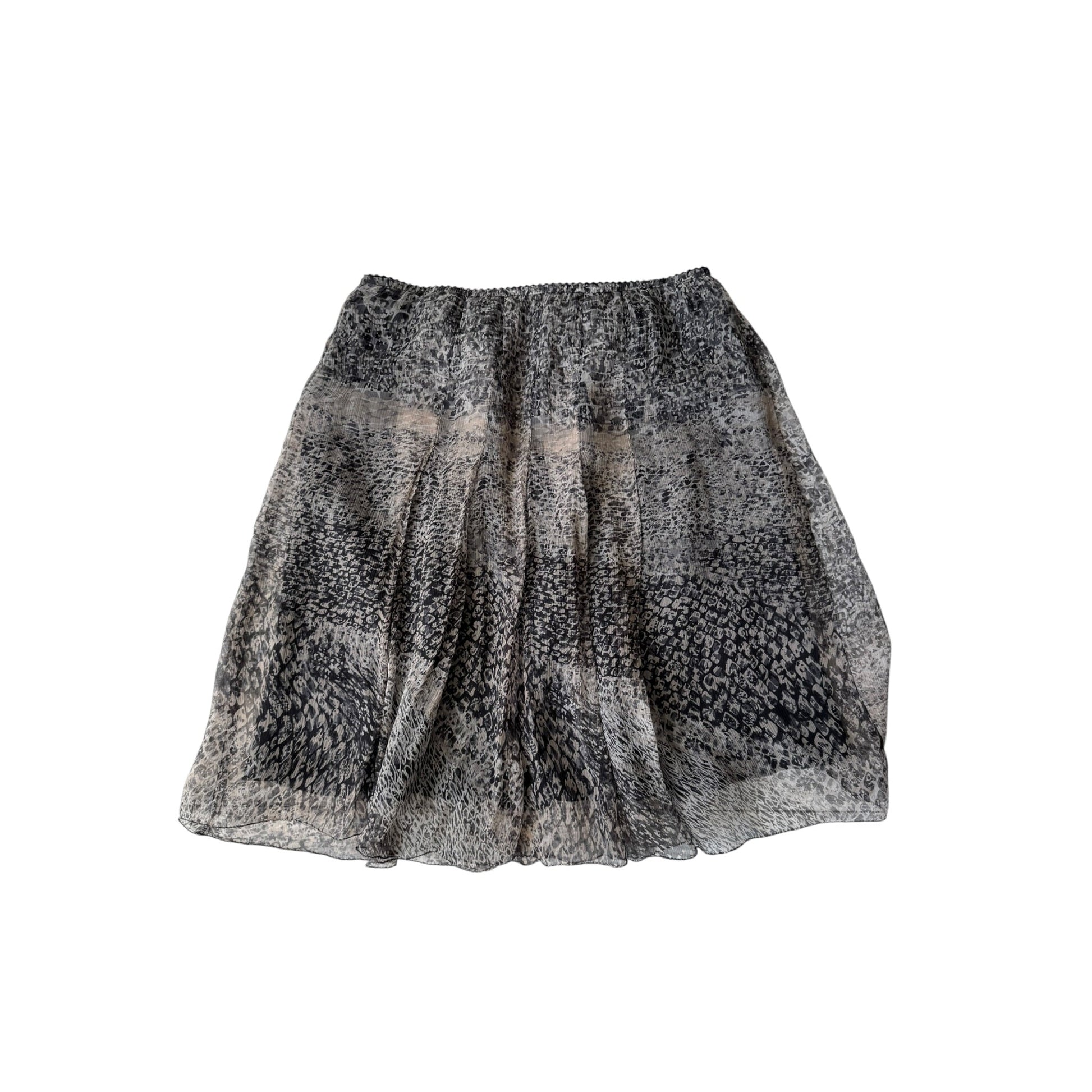 🖤 Fustă Vintage Printed din Mătase Naturală – IT 46 (L) – Made in Italy - anbracaminte