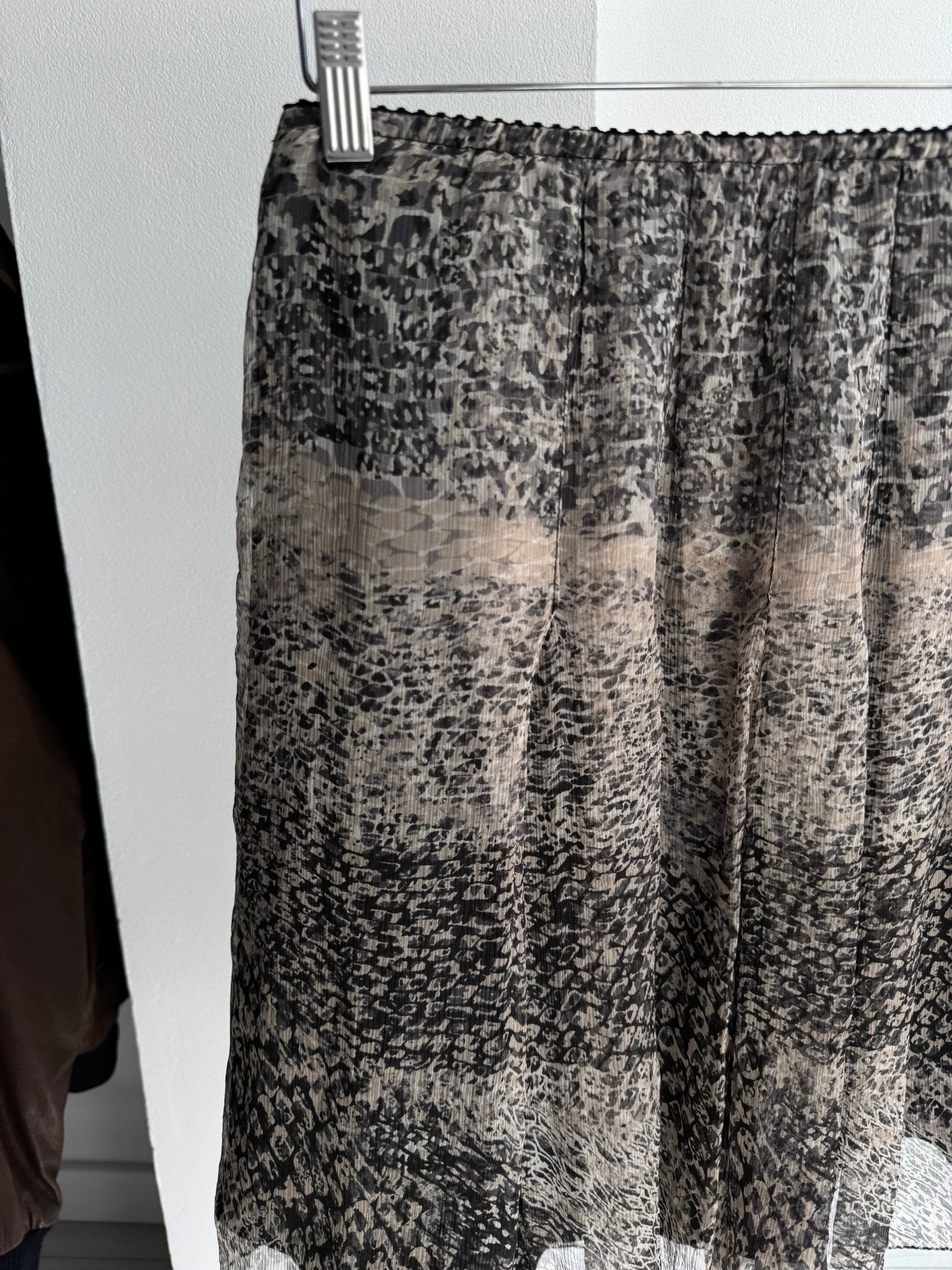 🖤 Fustă Vintage Printed din Mătase Naturală – IT 46 (L) – Made in Italy - anbracaminte