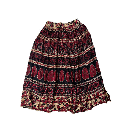 🐘 Fustă Vintage Printed – L – Talie Ajustabilă - anbracaminte