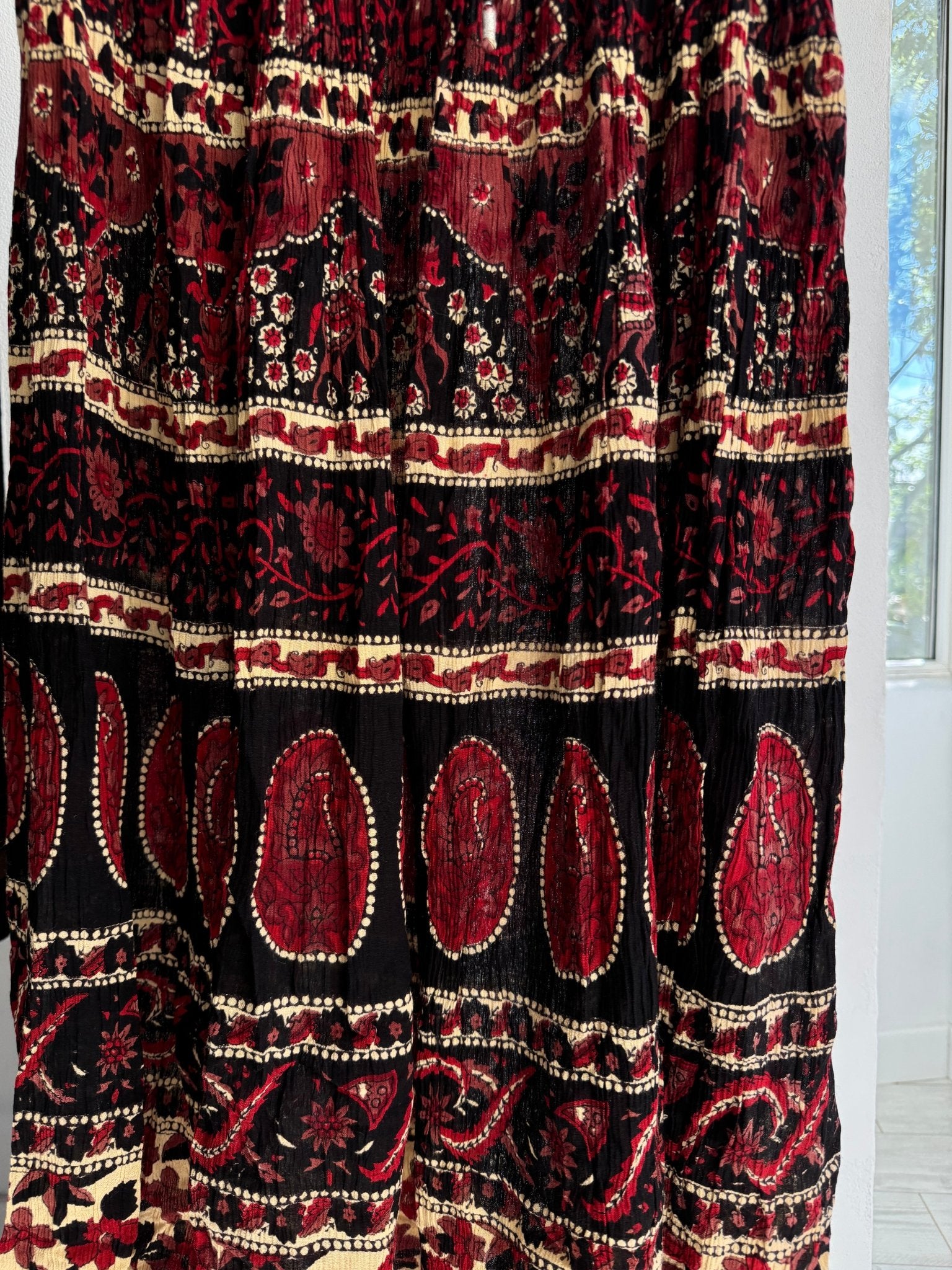 🐘 Fustă Vintage Printed – L – Talie Ajustabilă - anbracaminte