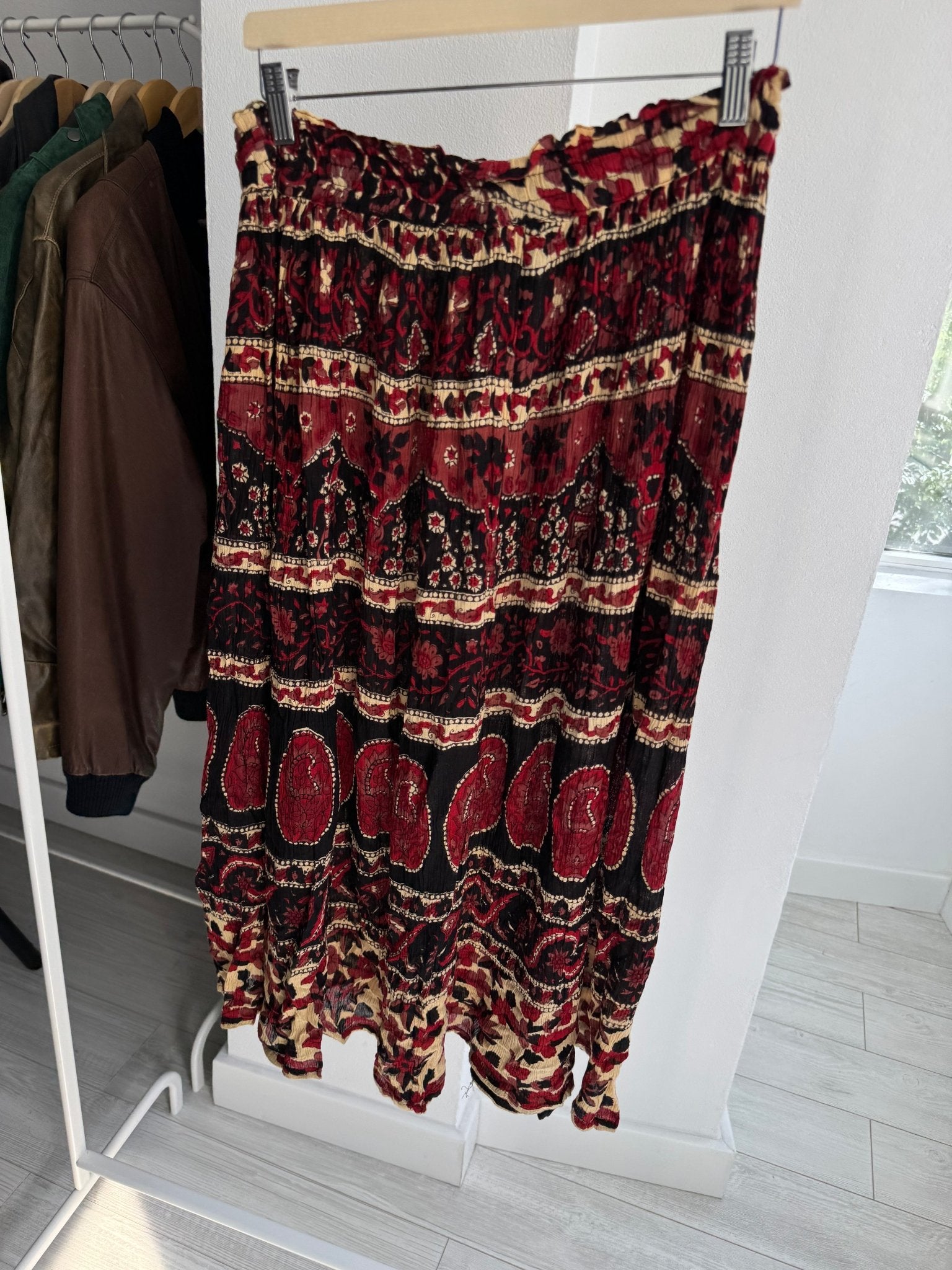 🐘 Fustă Vintage Printed – L – Talie Ajustabilă - anbracaminte