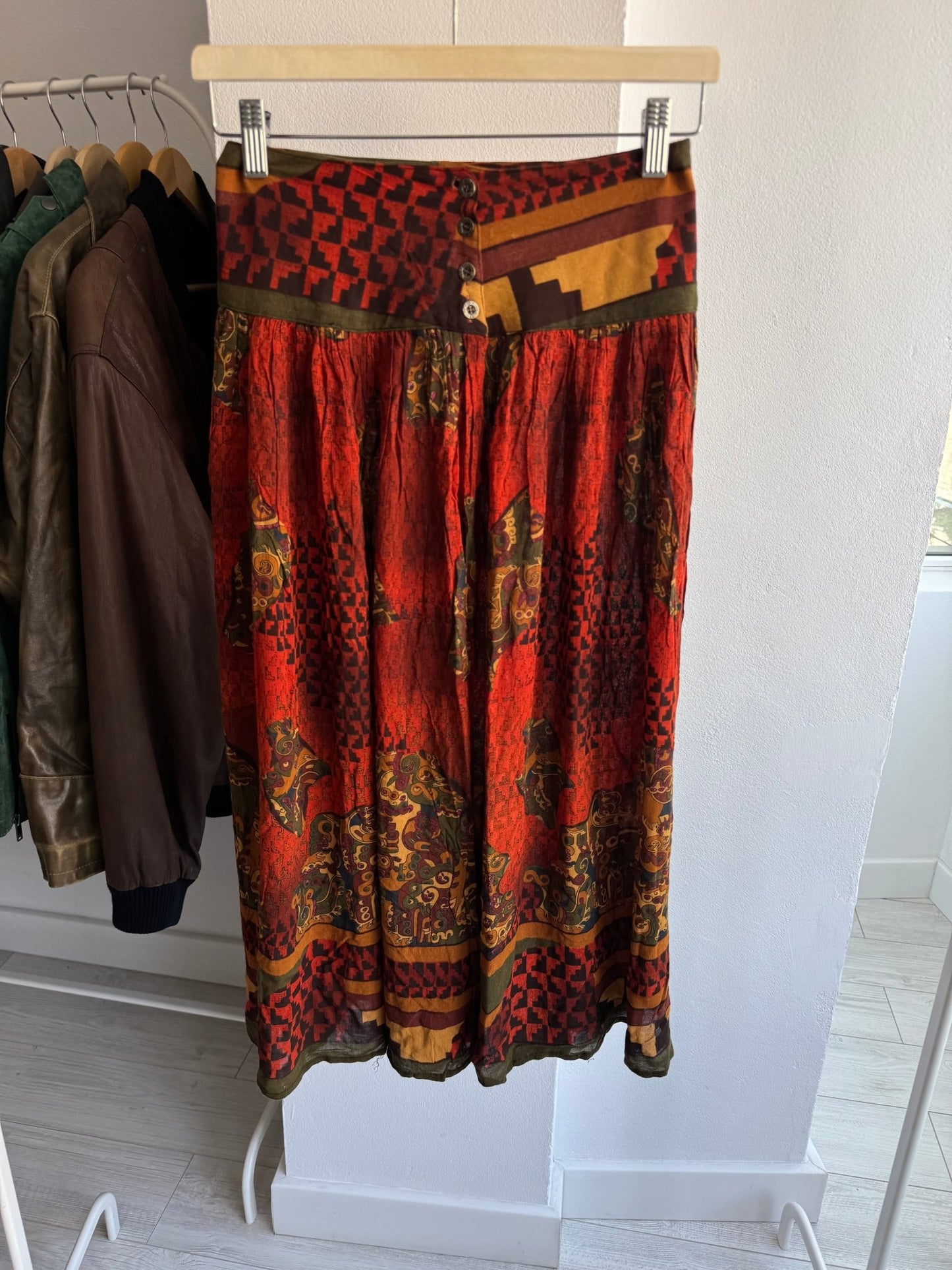 💃 Fustă Vintage Printed – S Damă – Made in Italy - anbracaminte