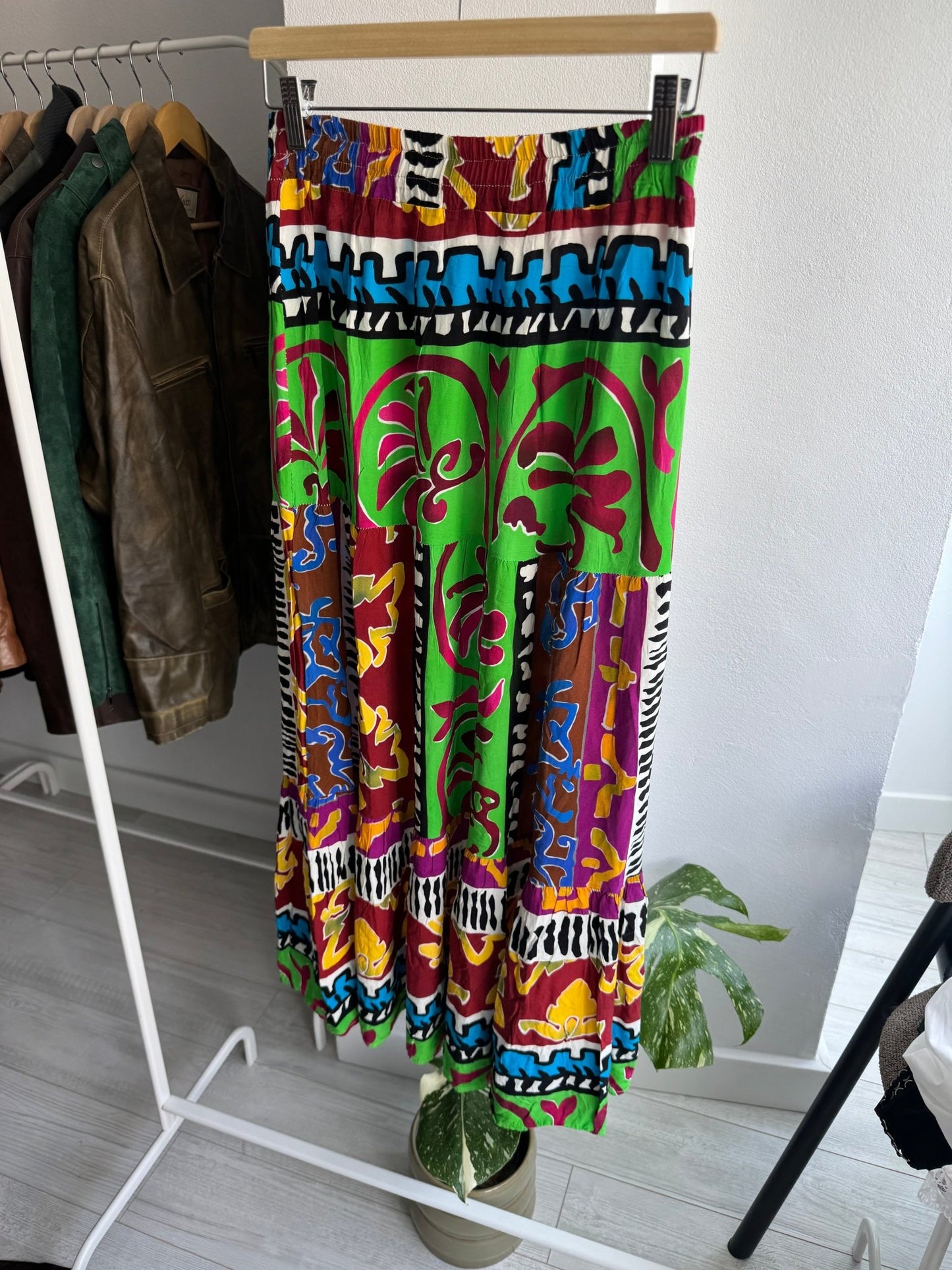 🎨 Fustă Vintage Printed – Talie Elastică – XS/S Damă - anbracaminte