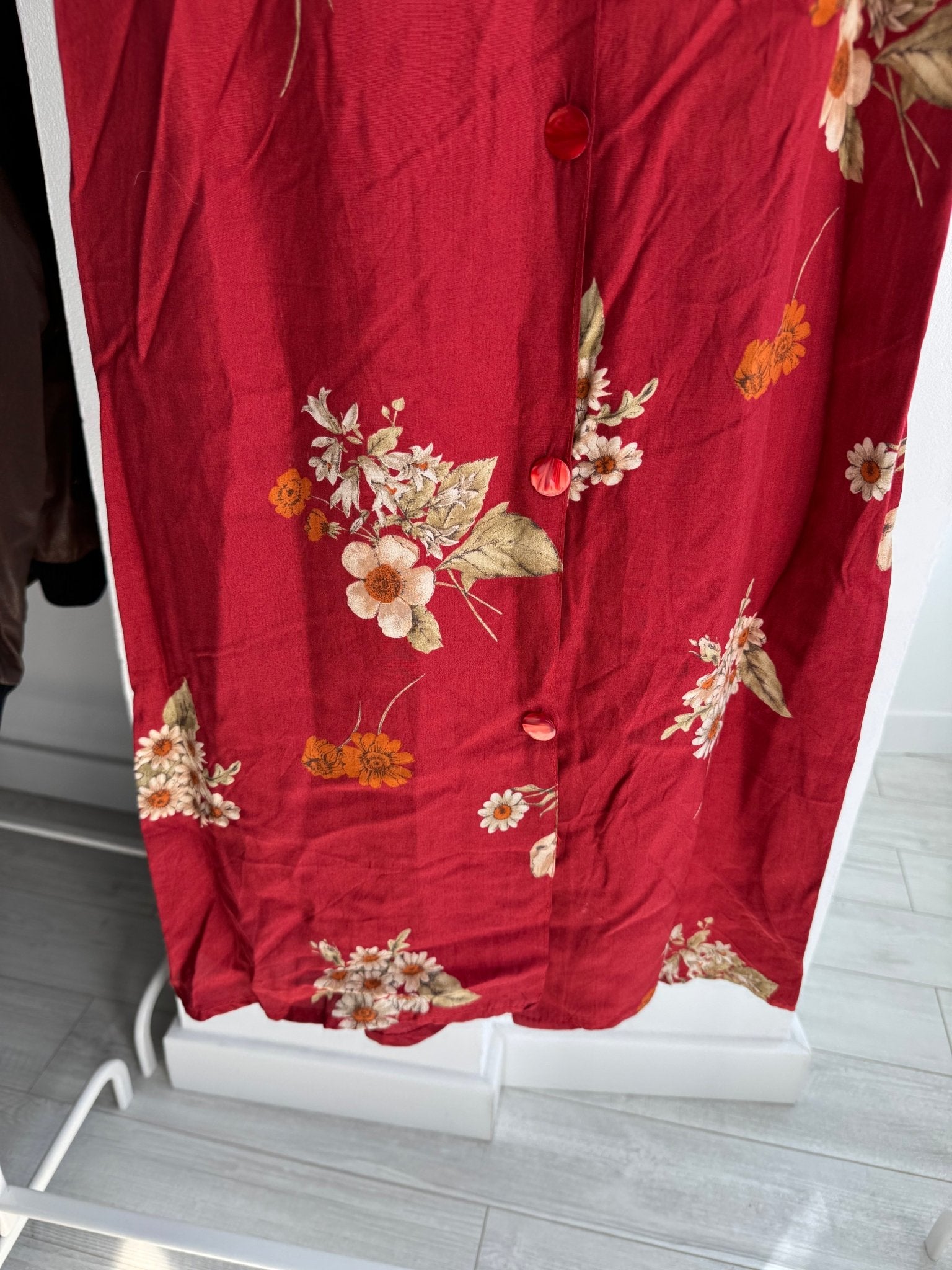 ❤️ Fustă Vintage Red Floral Printed – XS/S Damă - anbracaminte