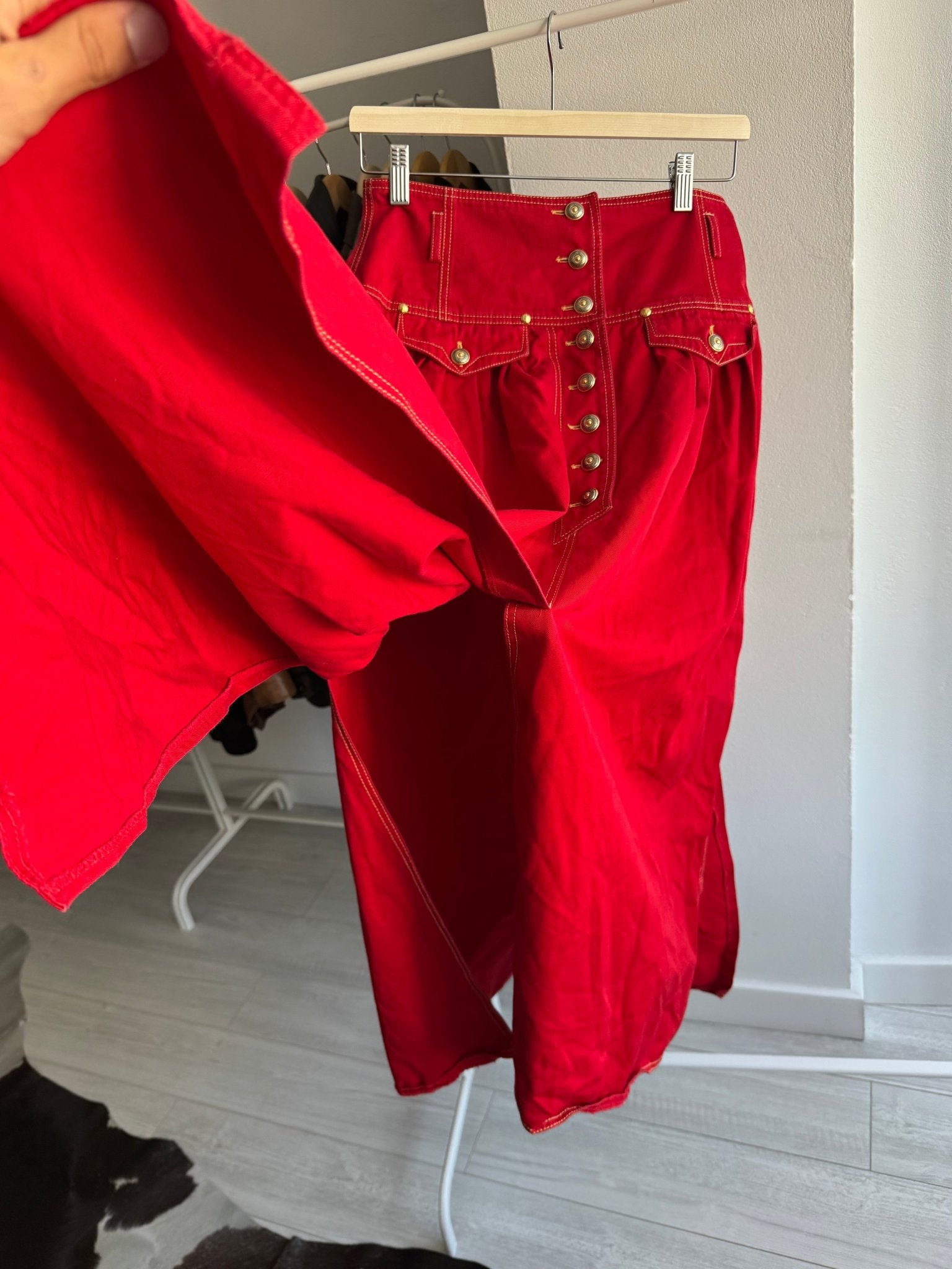 🍒 Fustă Vintage Red Maxi – EU 38 (M Damă) – Made in Italy - anbracaminte