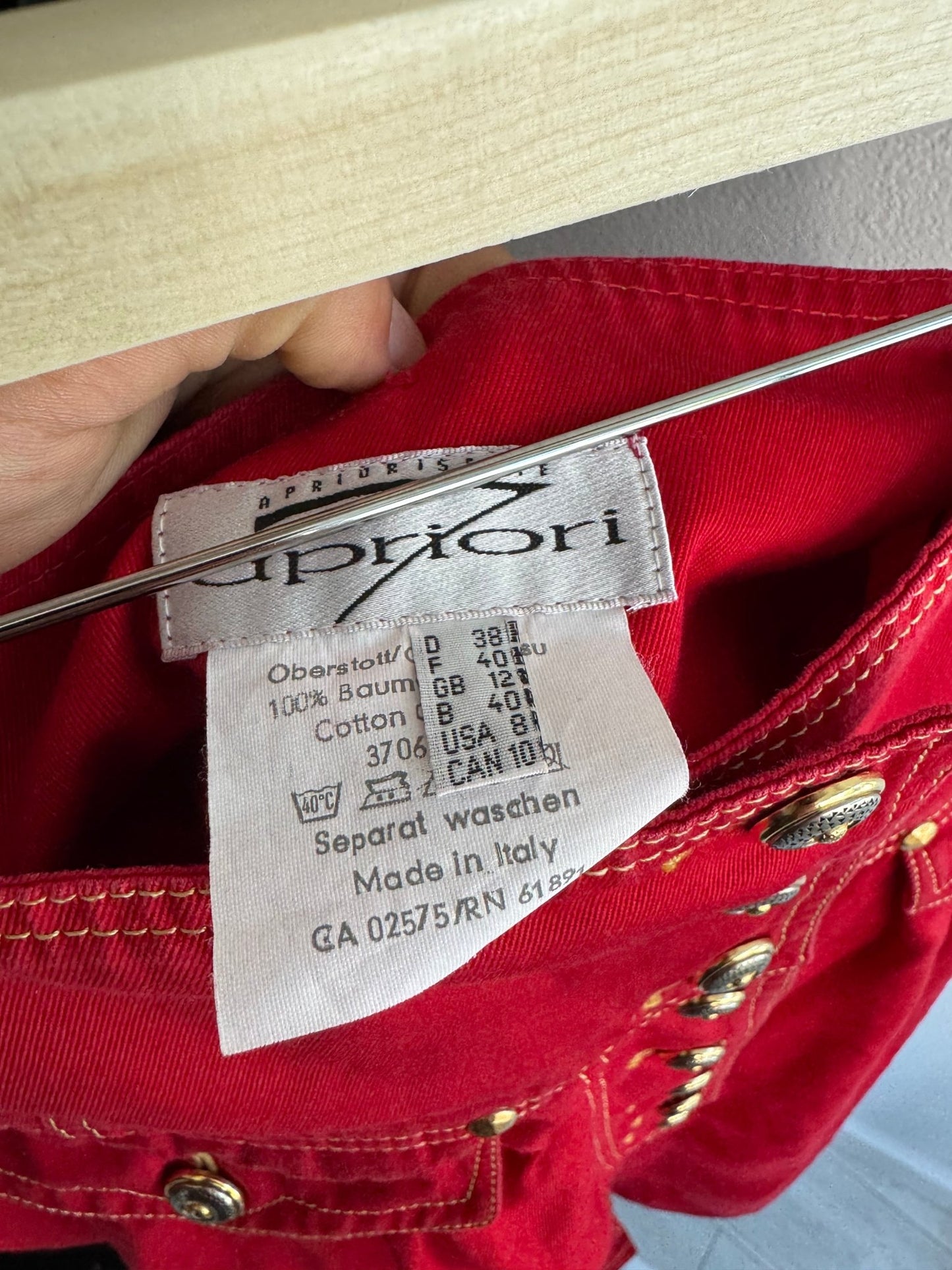 🍒 Fustă Vintage Red Maxi – EU 38 (M Damă) – Made in Italy - anbracaminte