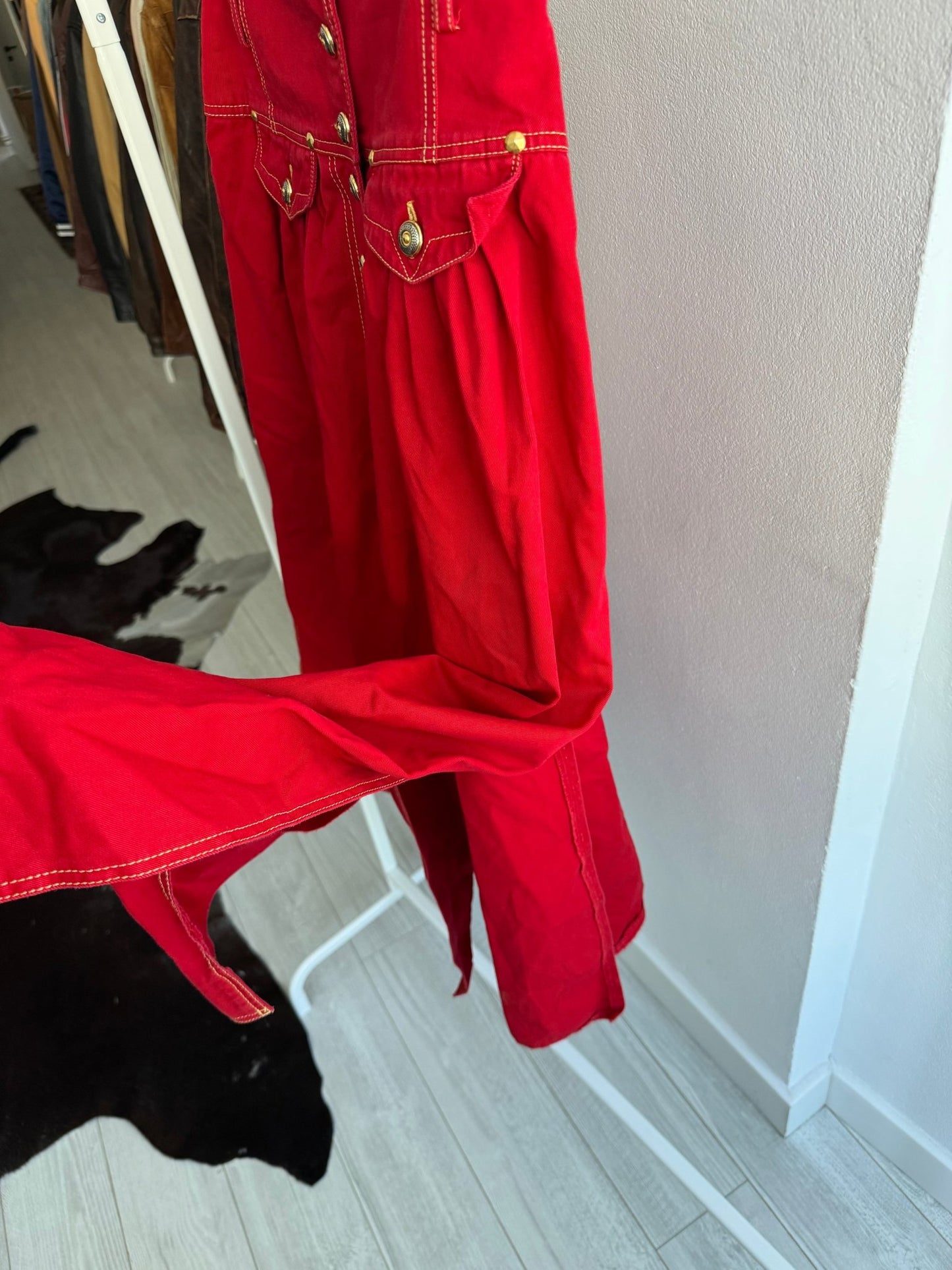 🍒 Fustă Vintage Red Maxi – EU 38 (M Damă) – Made in Italy - anbracaminte