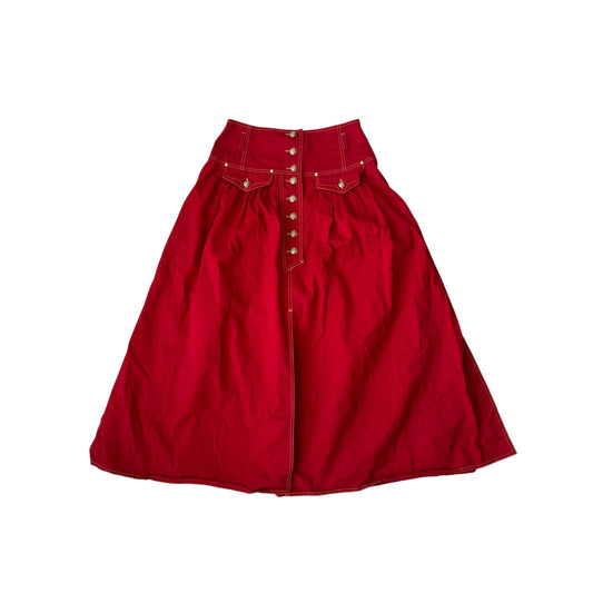 🍒 Fustă Vintage Red Maxi – EU 38 (M Damă) – Made in Italy - anbracaminte