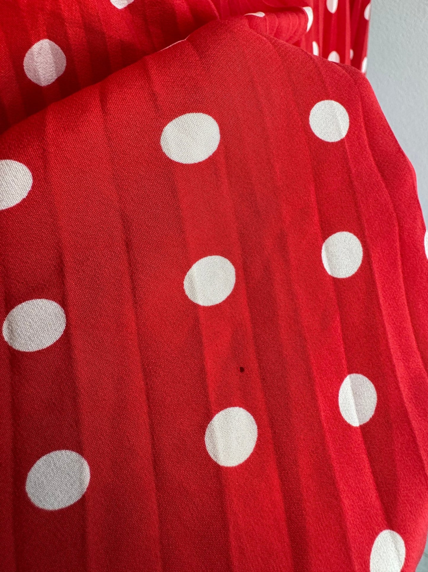 🍒 Fustă Vintage Red Polka Dot din Mătase – IT 42 (S Damă) – Made in Italy - anbracaminte