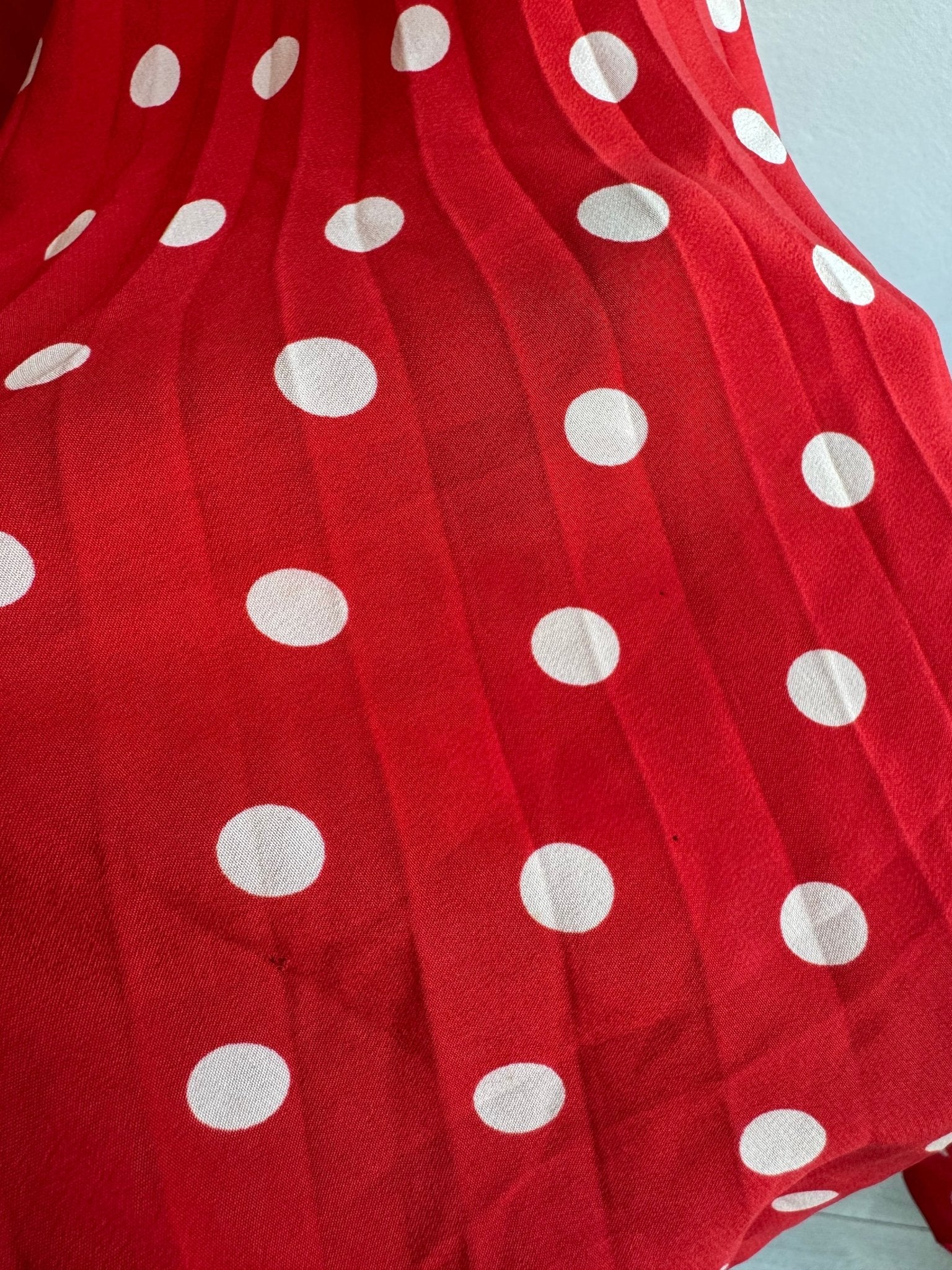 🍒 Fustă Vintage Red Polka Dot din Mătase – IT 42 (S Damă) – Made in Italy - anbracaminte