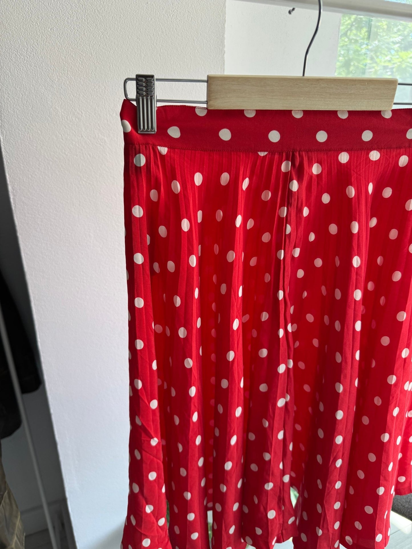 🍒 Fustă Vintage Red Polka Dot din Mătase – IT 42 (S Damă) – Made in Italy - anbracaminte
