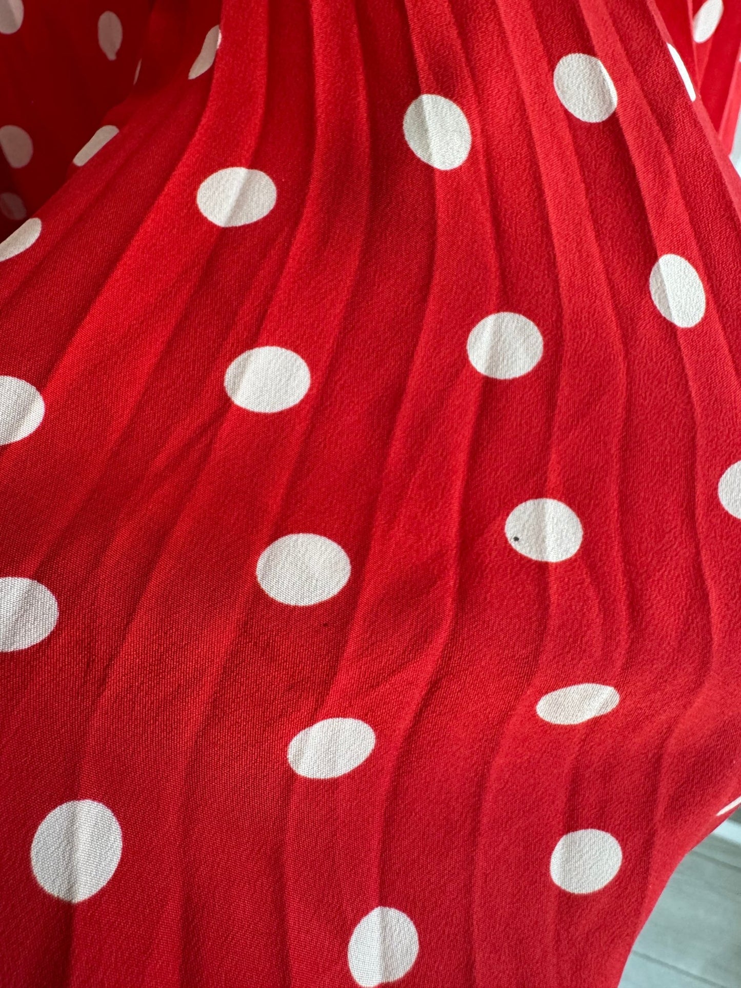 🍒 Fustă Vintage Red Polka Dot din Mătase – IT 42 (S Damă) – Made in Italy - anbracaminte