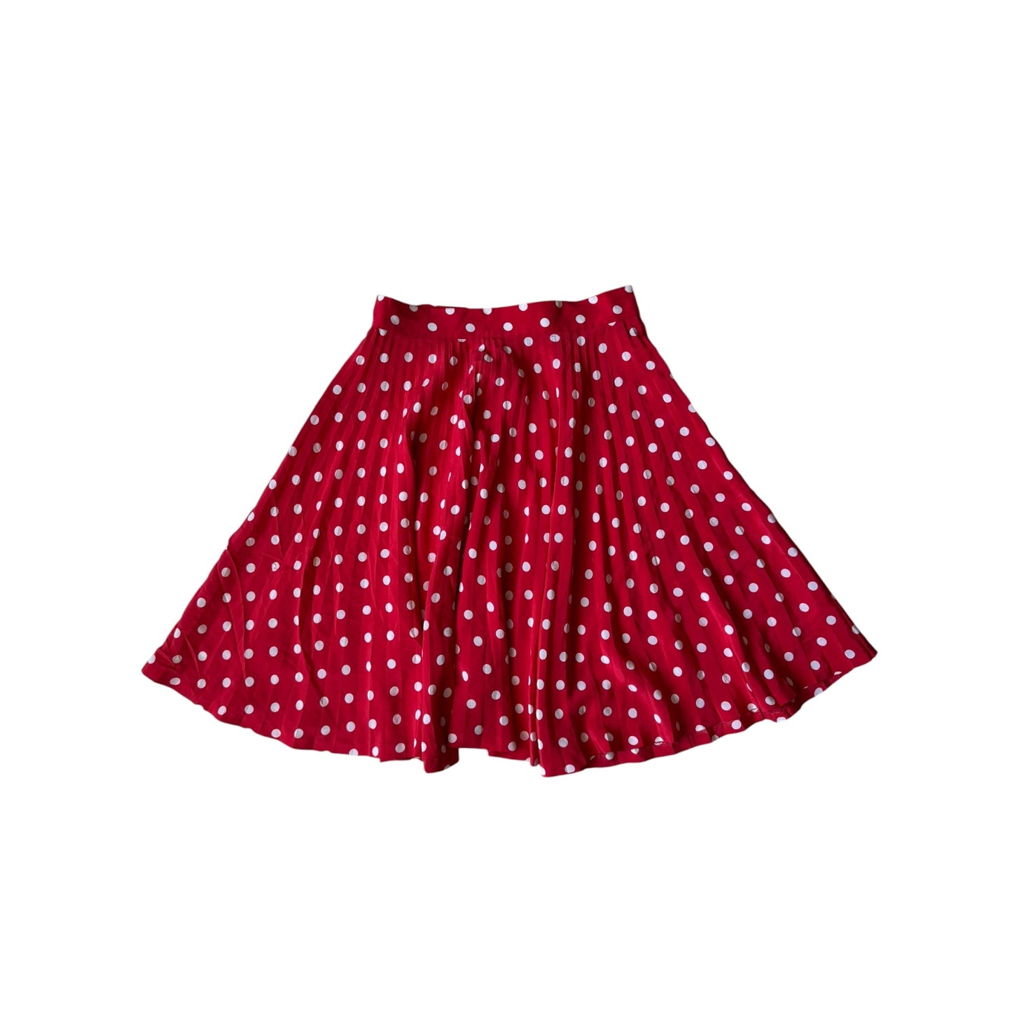 🍒 Fustă Vintage Red Polka Dot din Mătase – IT 42 (S Damă) – Made in Italy - anbracaminte