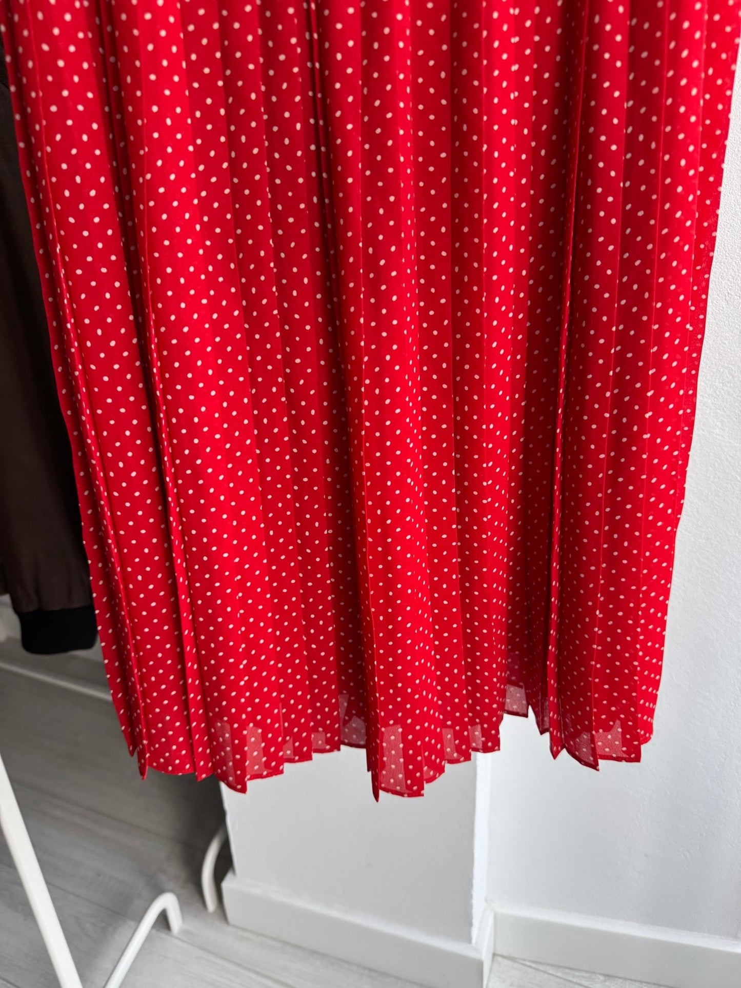 ❤️ Fustă Vintage Red Polka Dot Pleated – M – Made in Italy - anbracaminte