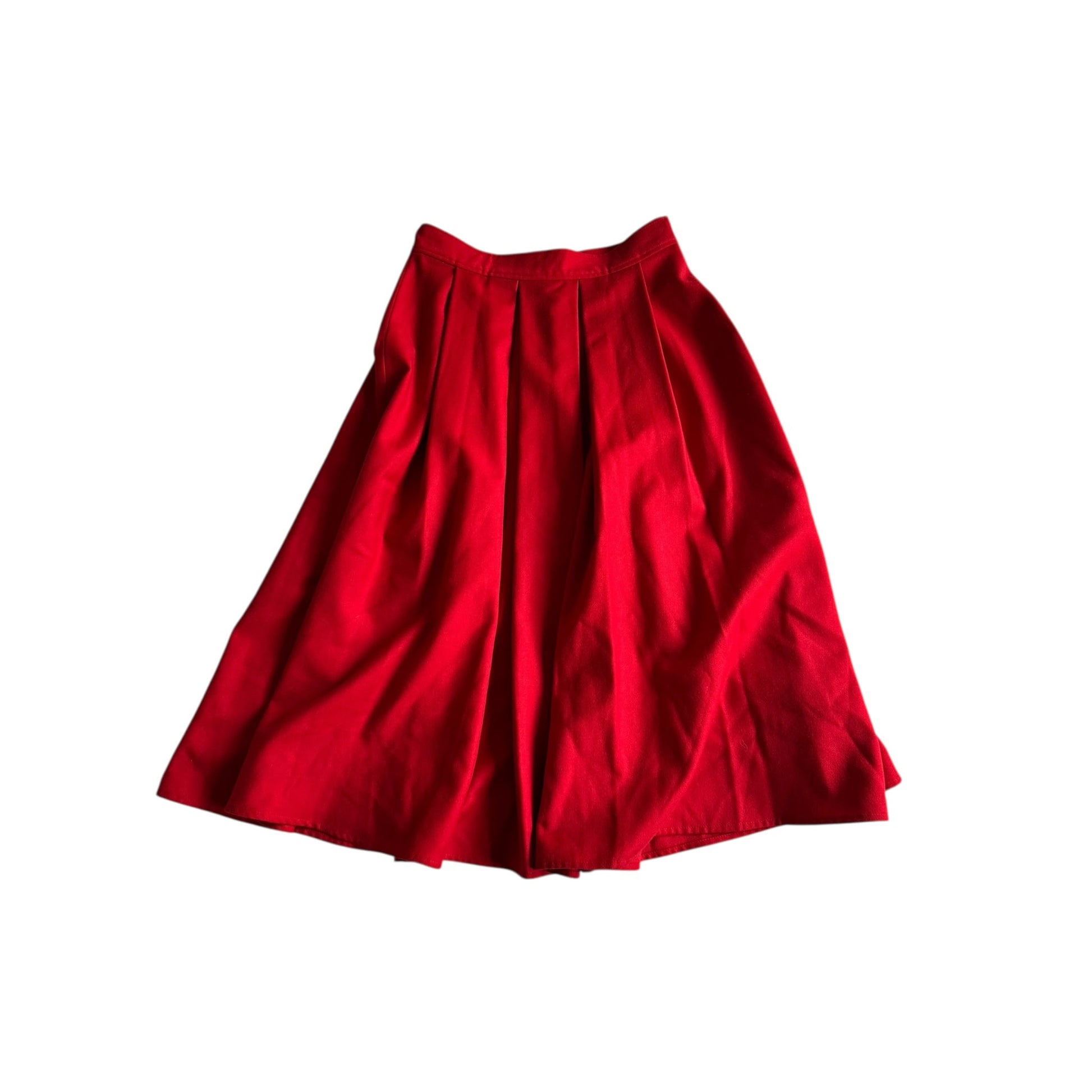🟥 Fustă vintage roșie cu nasturi frontali / Lână pură (Mărime IT 40 – M - L) - anbracaminte