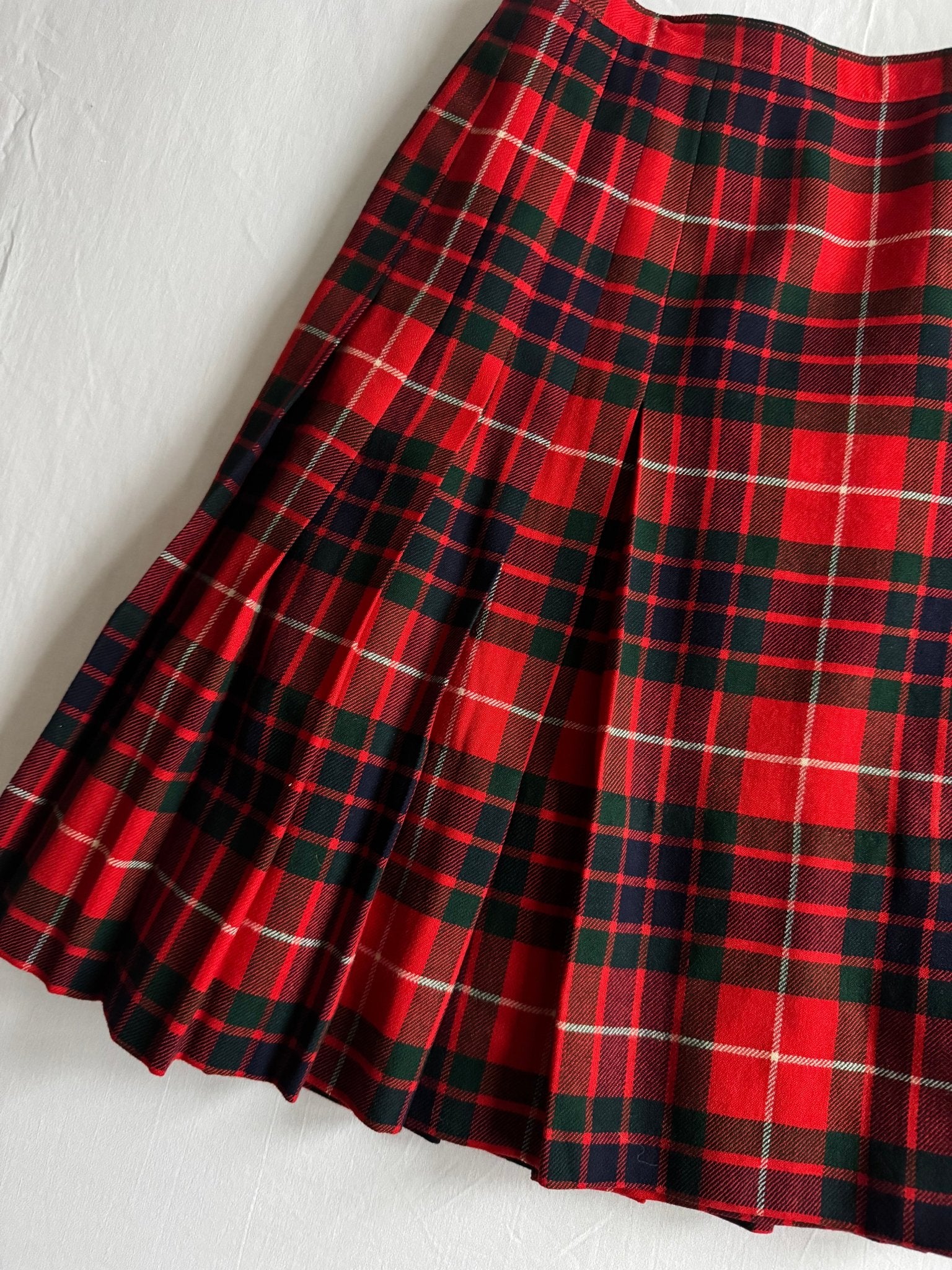 ❣️Fustă vintage tartan din lână – aproximativ S/M - anbracaminte