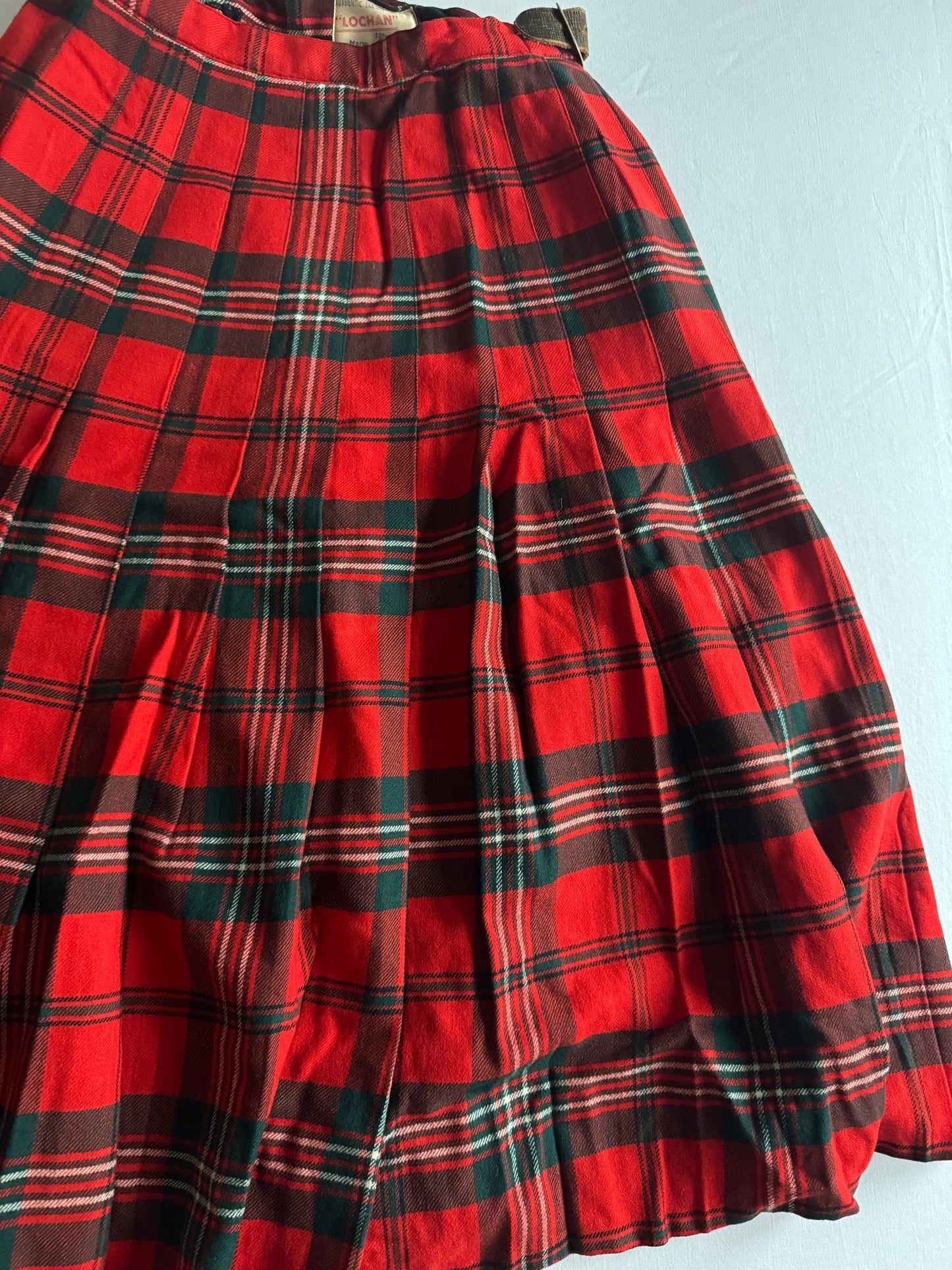 🧵 Fustă Vintage Tartan din Lână Pură (Made in Scotland) - Marimea S - anbracaminte