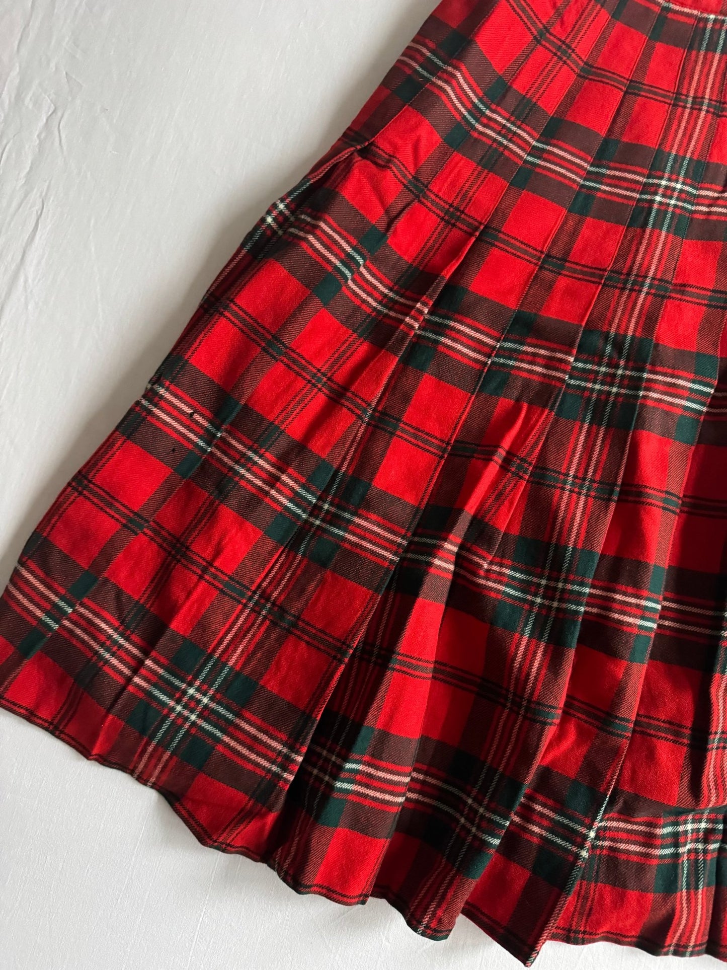 🧵 Fustă Vintage Tartan din Lână Pură (Made in Scotland) - Marimea S - anbracaminte