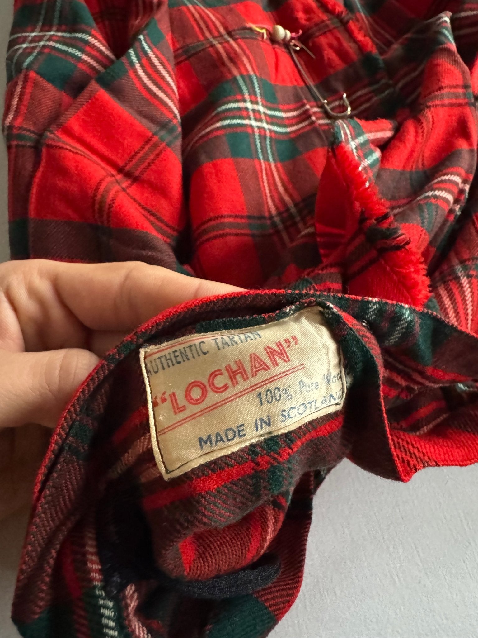🧵 Fustă Vintage Tartan din Lână Pură (Made in Scotland) - Marimea S - anbracaminte