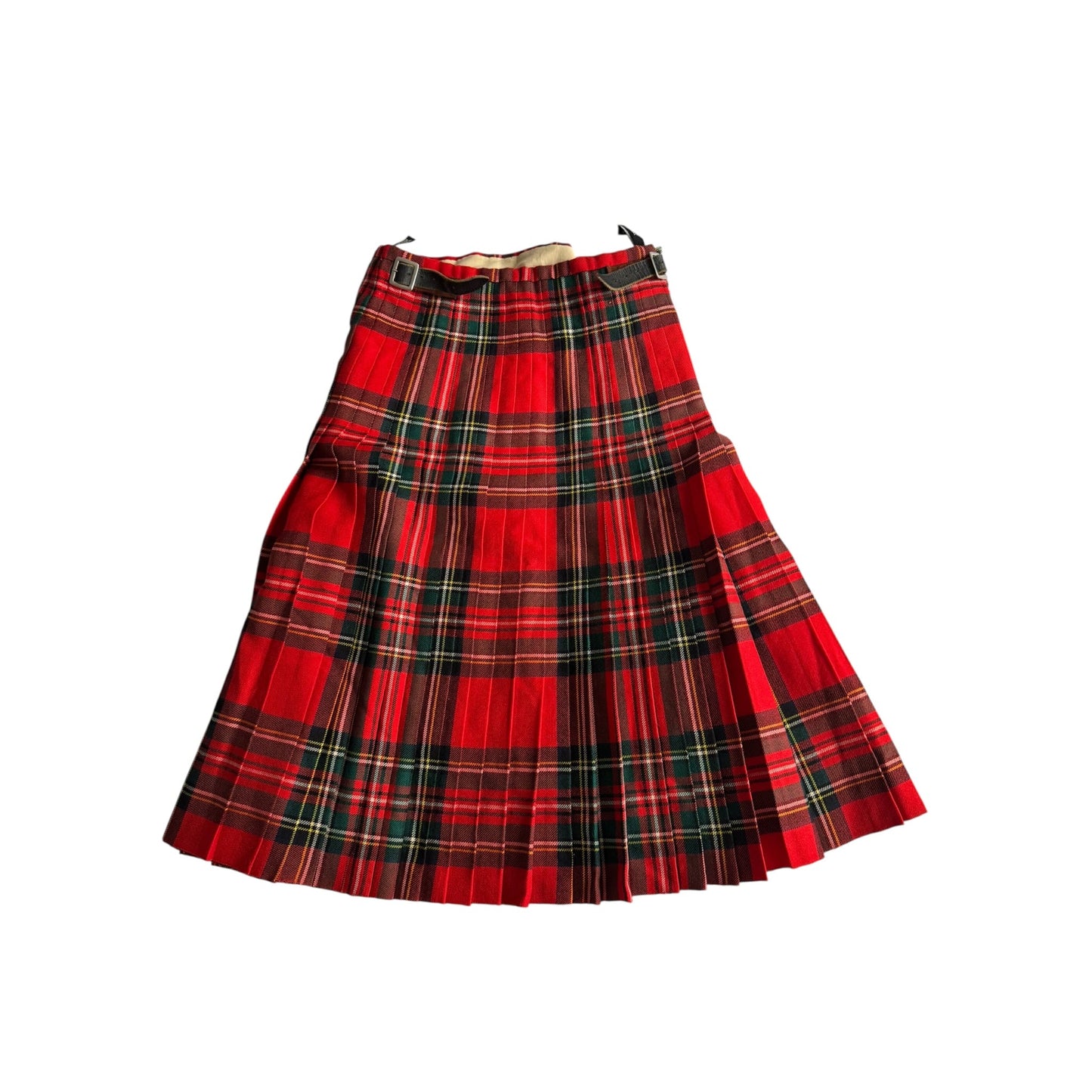 🏴󠁧󠁢󠁳󠁣󠁴󠁿 Fustă Vintage Tartan din Lână Roșie – aprox. S - anbracaminte