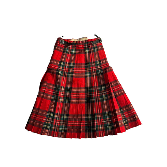 🏴󠁧󠁢󠁳󠁣󠁴󠁿 Fustă Vintage Tartan din Lână Roșie – aprox. S - anbracaminte