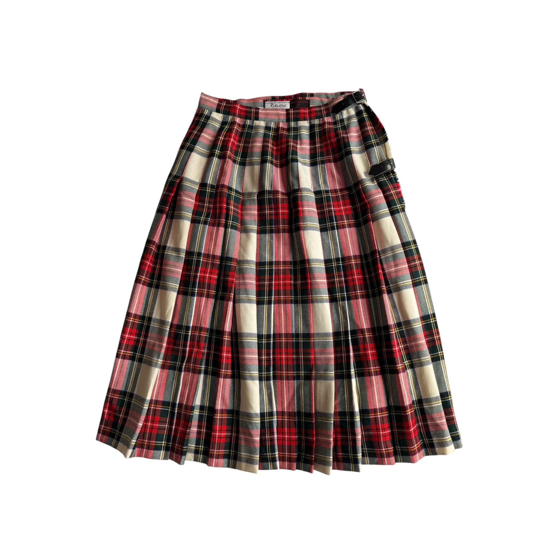 🏴󠁧󠁢󠁳󠁣󠁴󠁿 Fustă Vintage Tartan din Lână Virgină – aprox. S / M (Ajustabilă) - anbracaminte