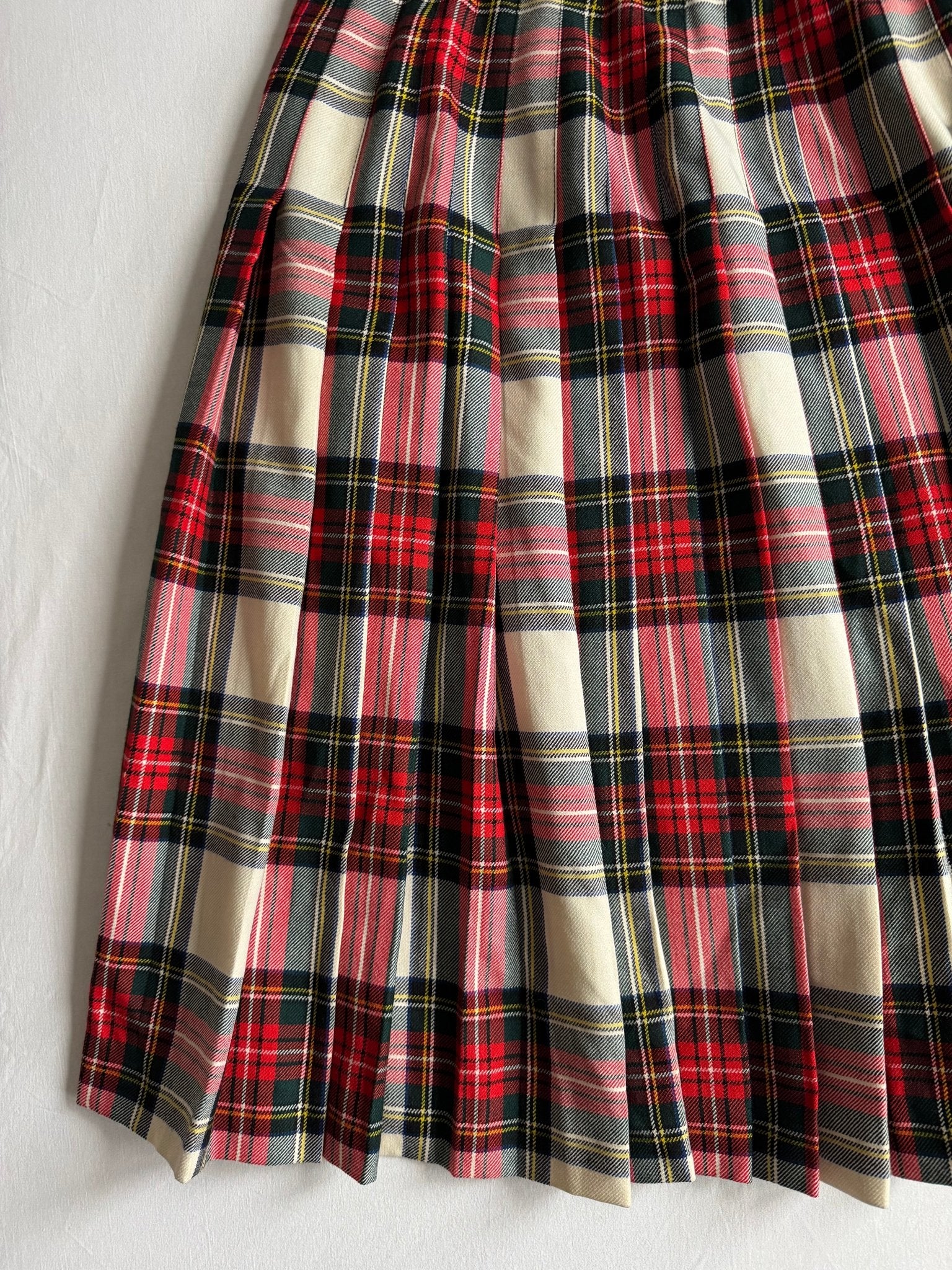 🏴󠁧󠁢󠁳󠁣󠁴󠁿 Fustă Vintage Tartan din Lână Virgină – aprox. S / M (Ajustabilă) - anbracaminte