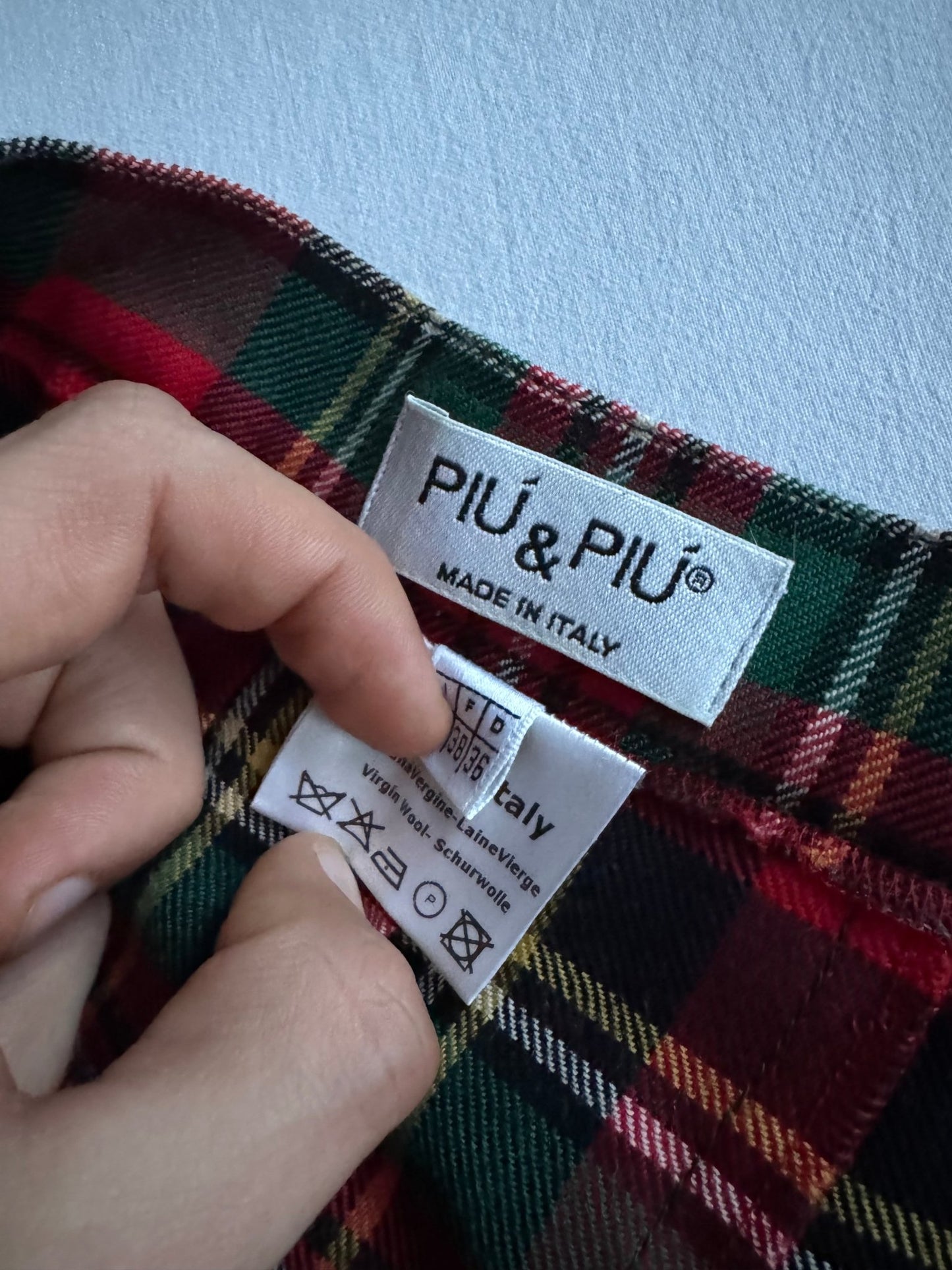 🧍‍♀️ Fustă Vintage Tartan Plisată din Lână Virgină – Mărime S Femei - anbracaminte